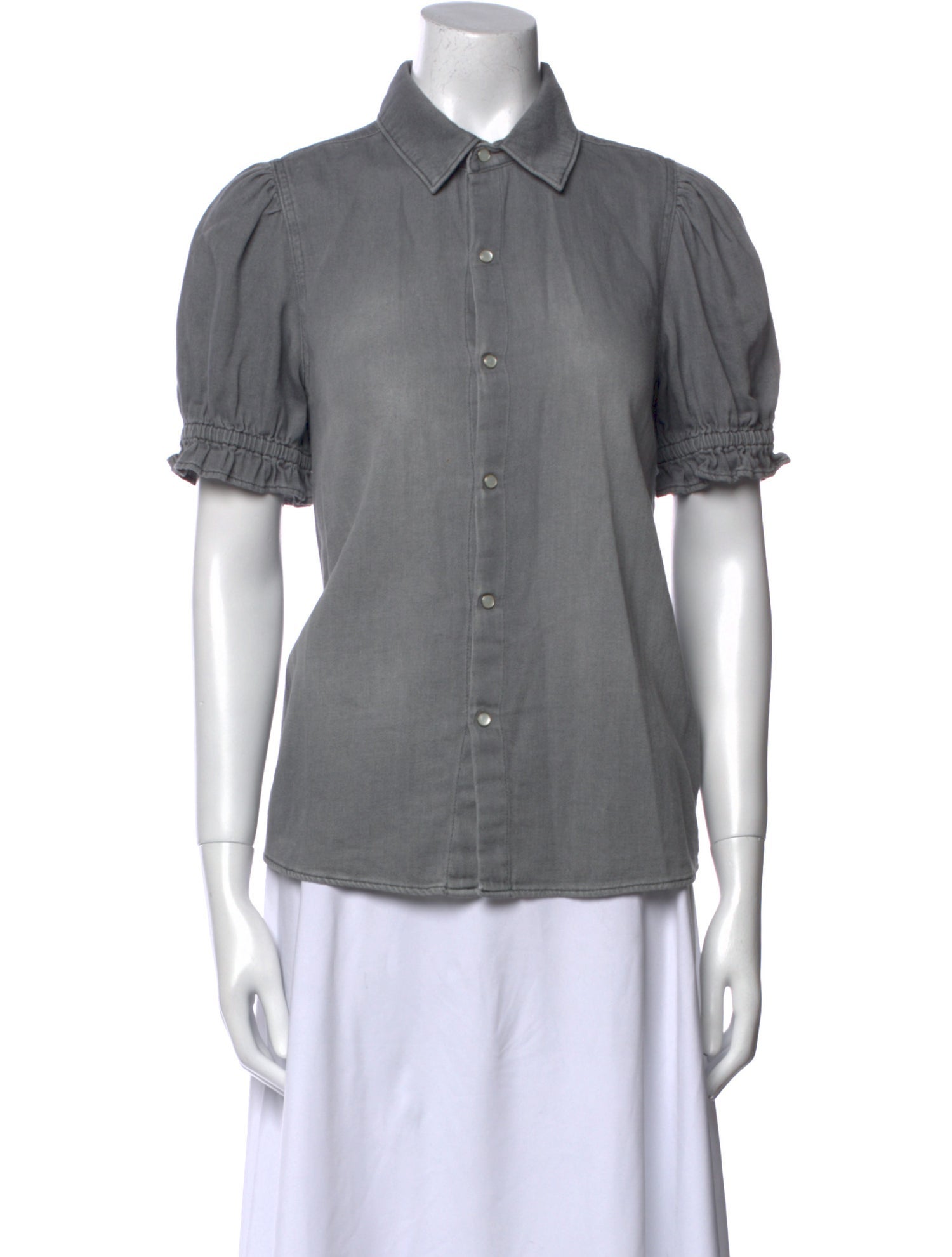 BA&SH Short Sleeve Button-Up Top
