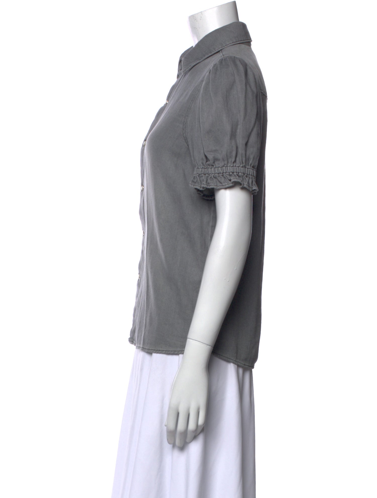 BA&SH Short Sleeve Button-Up Top