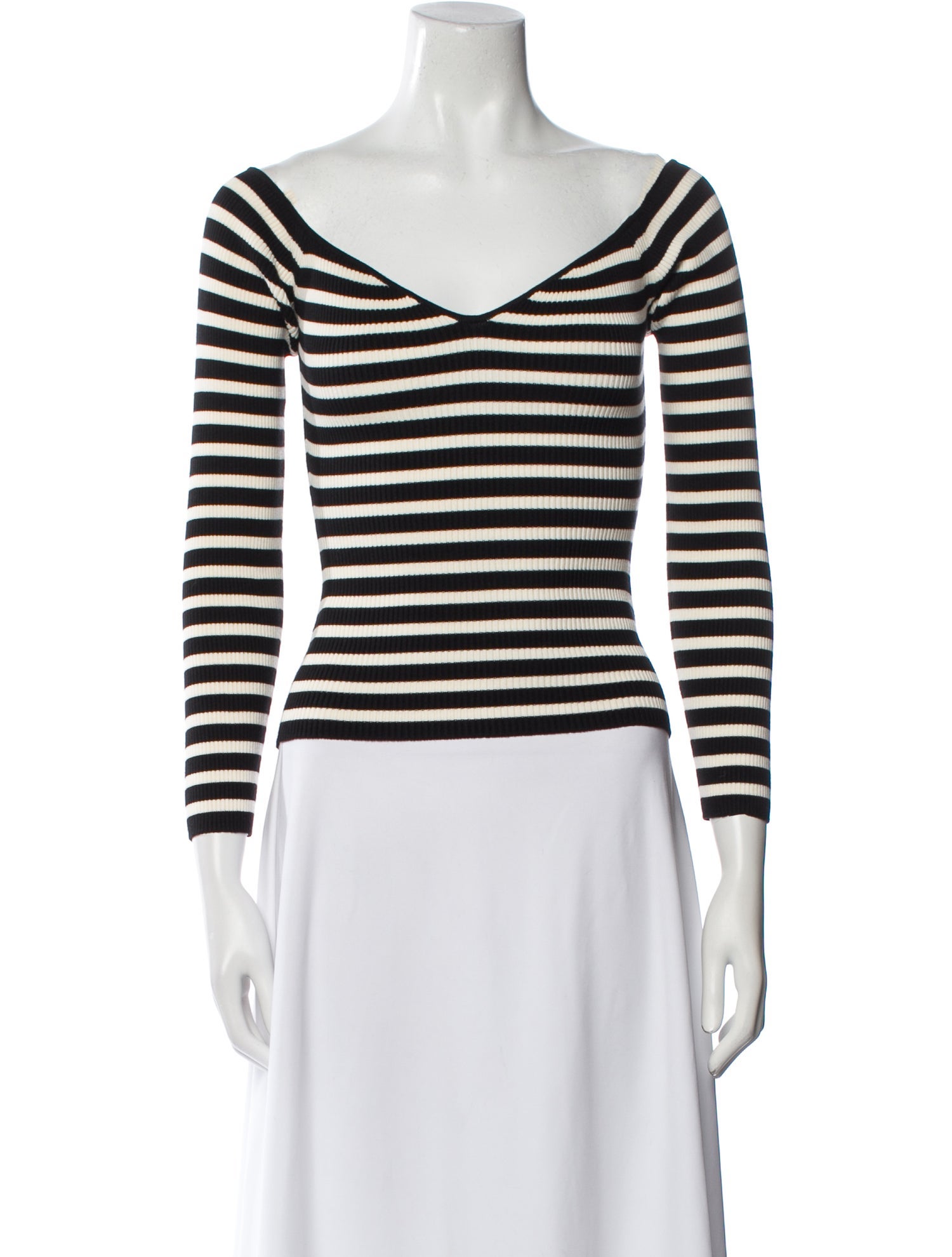 BA&SH Striped V-Neck Crop Top w/ Tags