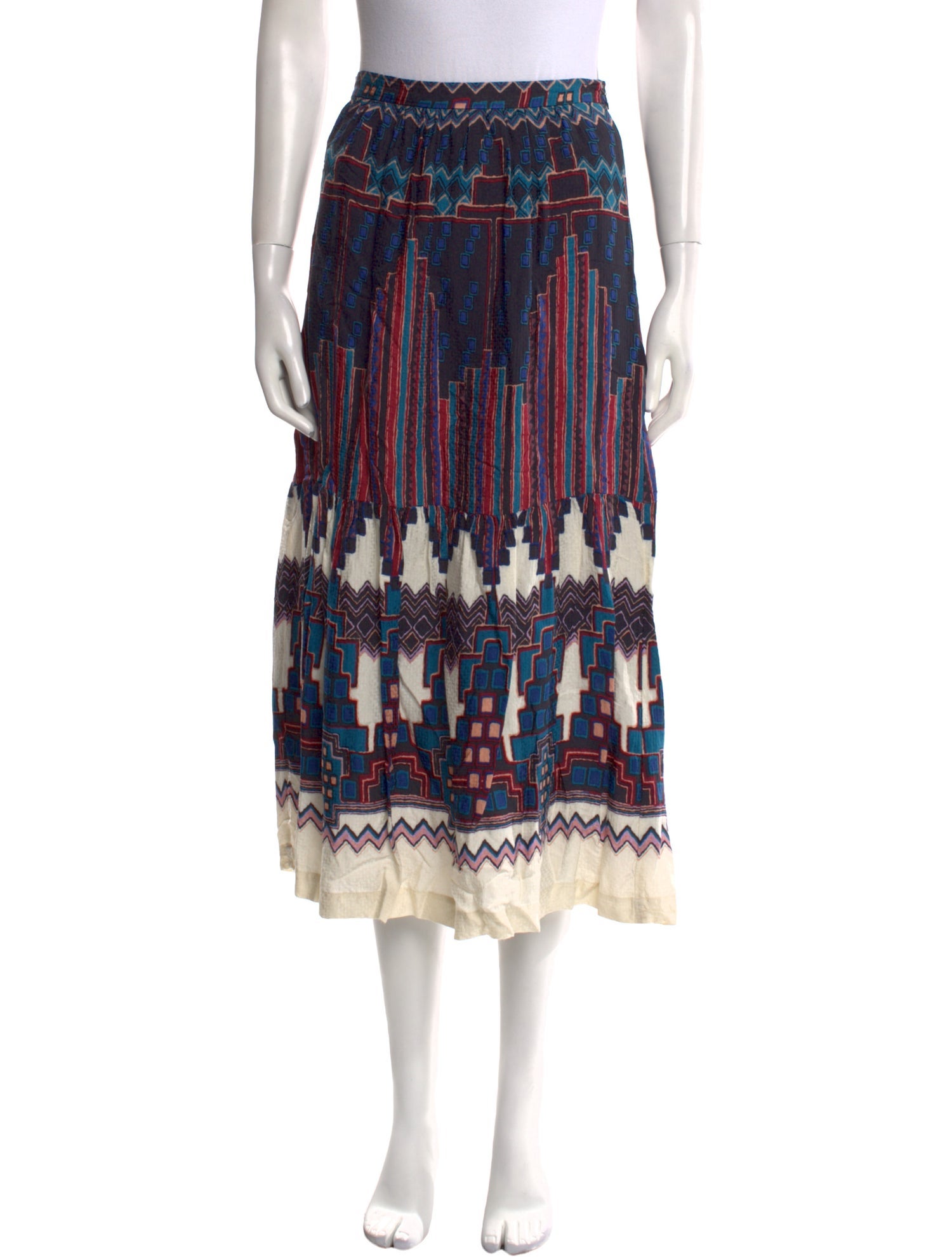 BA&SH Striped Midi Length Skirt