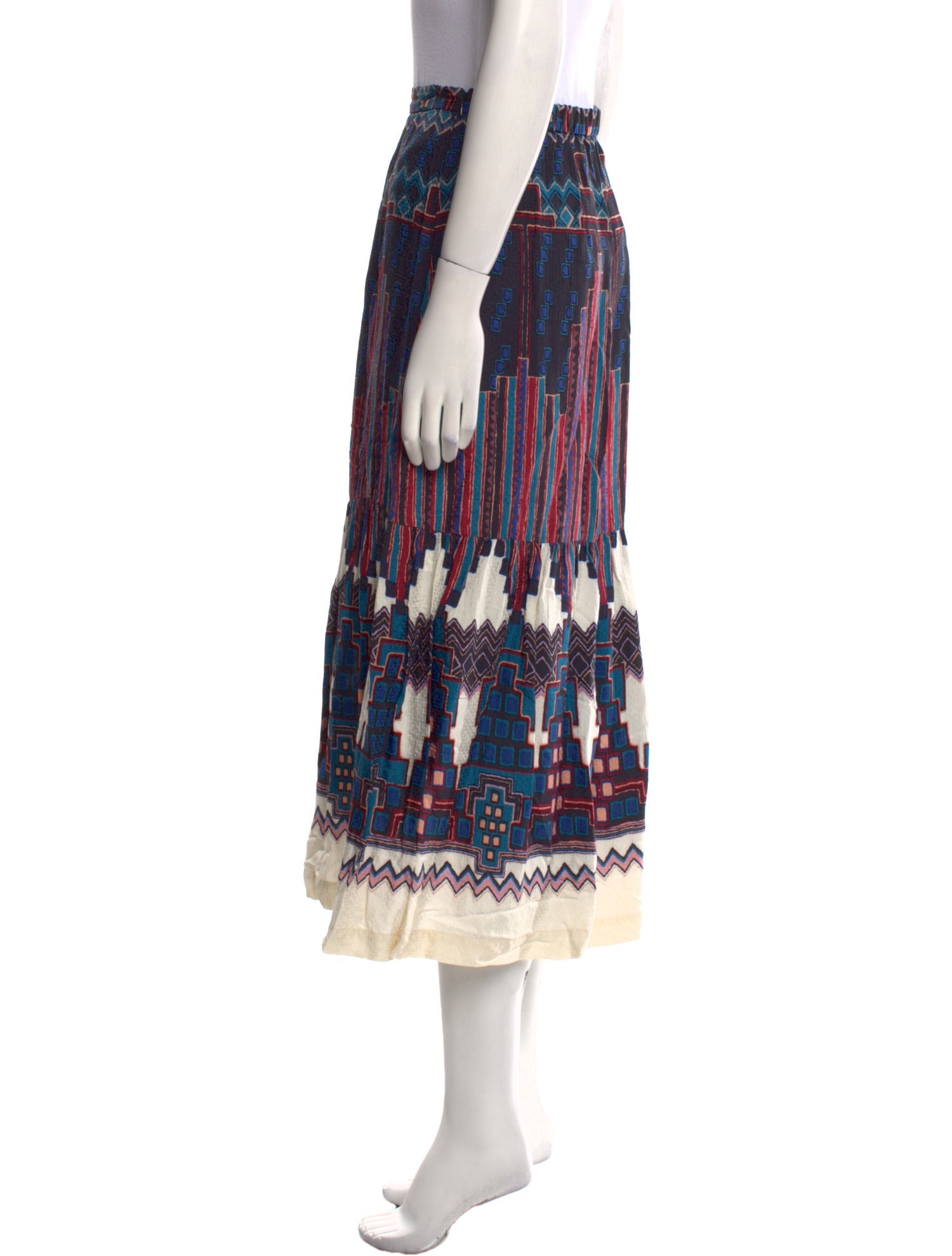 BA&SH Striped Midi Length Skirt