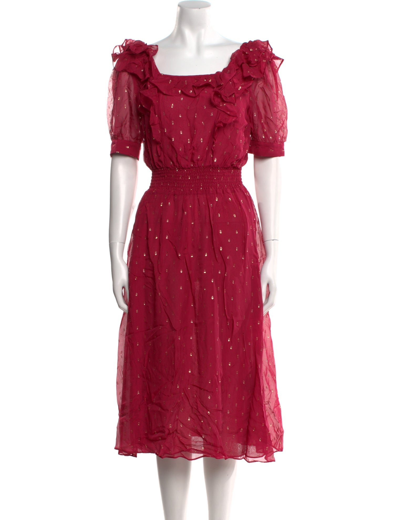 BA&SH Square Neckline Midi Length Dress w/ Tags