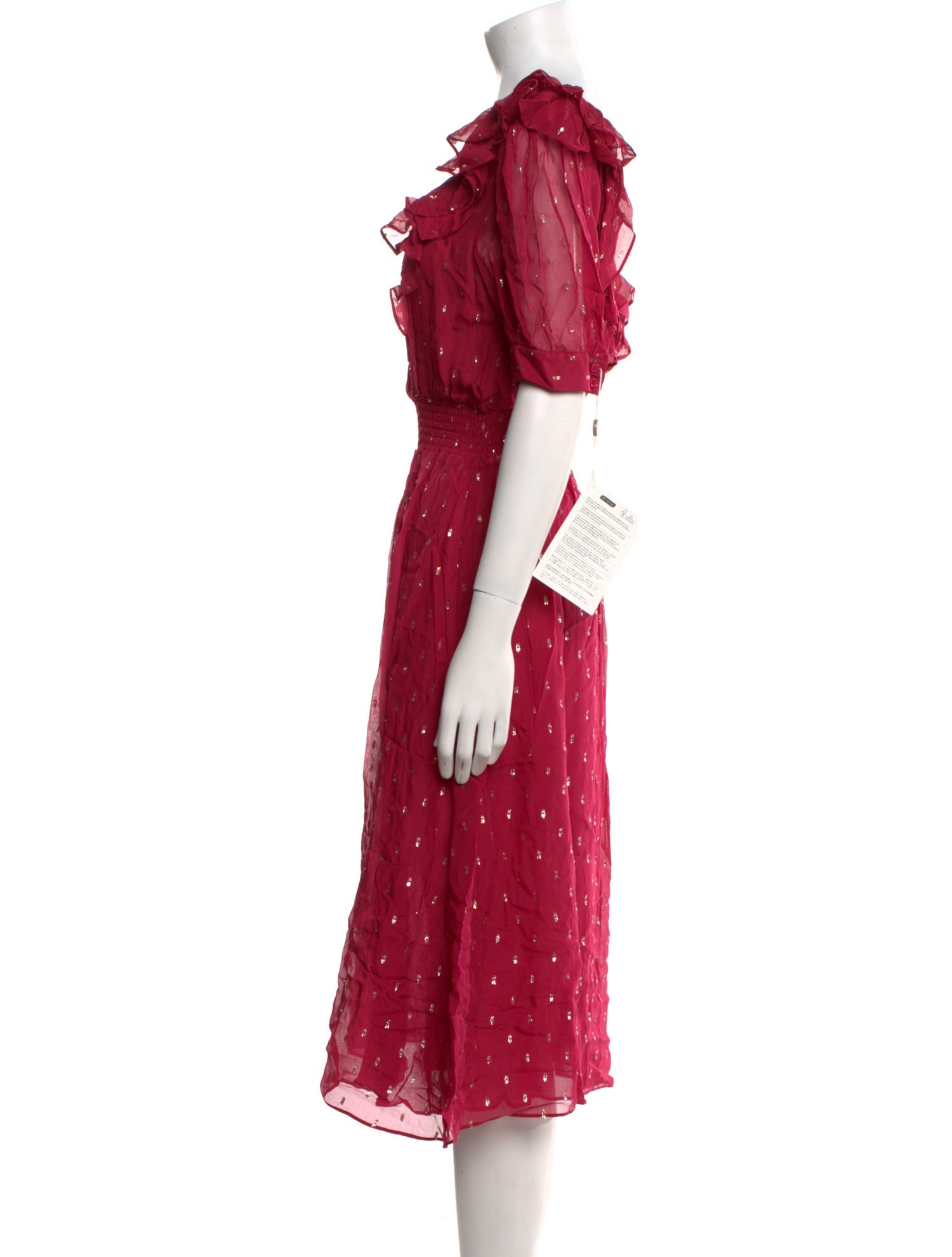 BA&SH Polka Dot Print Midi Length Dress w/ Tags