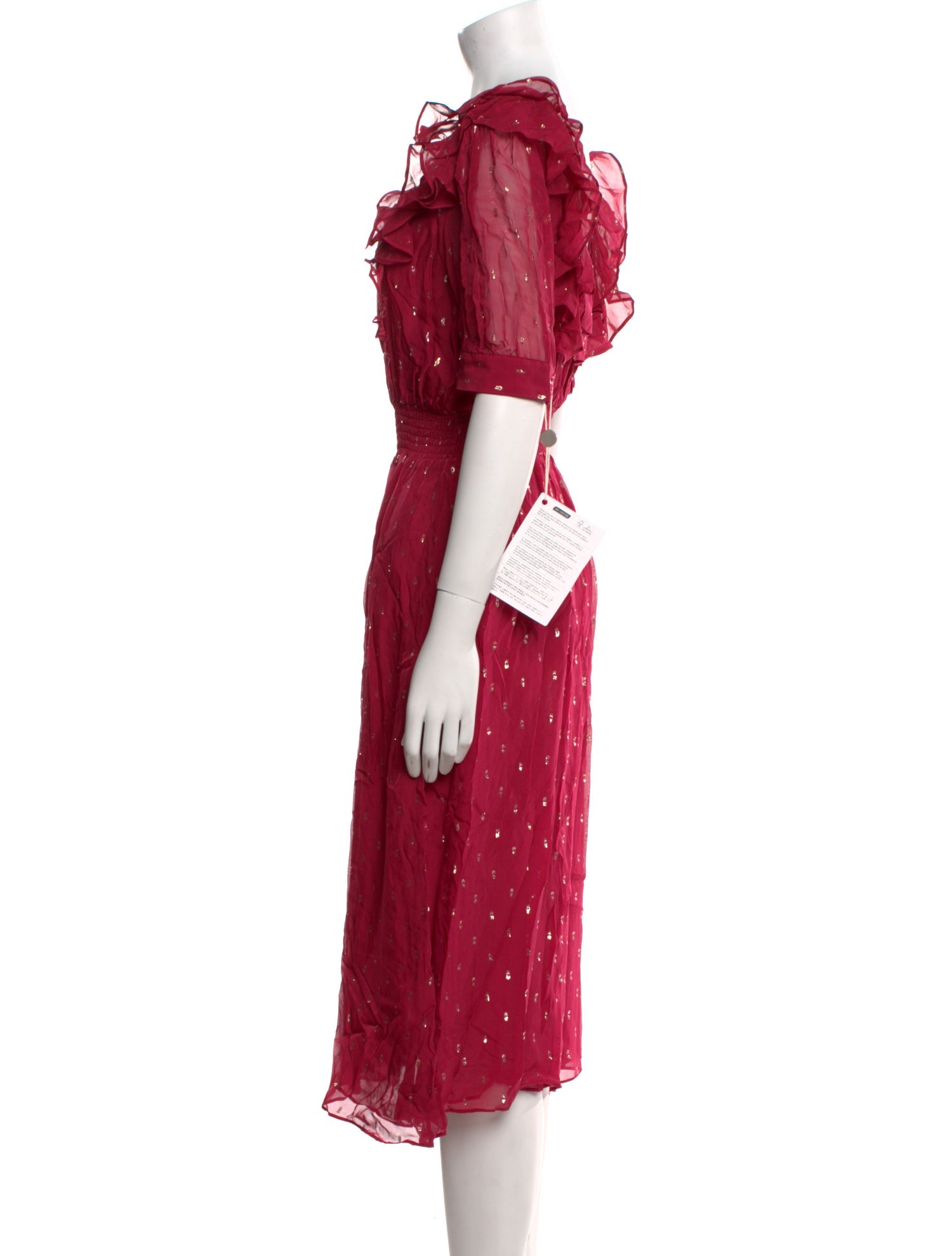 BA&SH Patterned Midi Length Dress w/ Tags