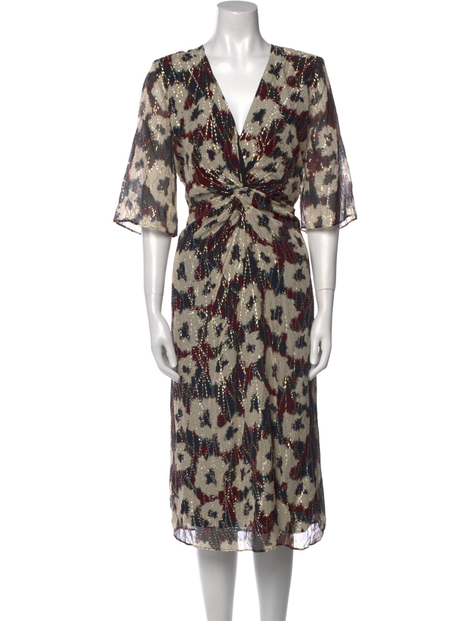 BA&SH Floral Print Knee-Length Dress