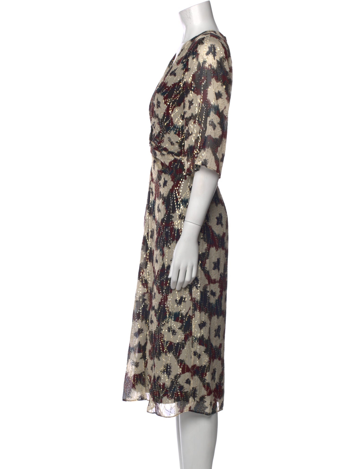 BA&SH Floral Print Knee-Length Dress