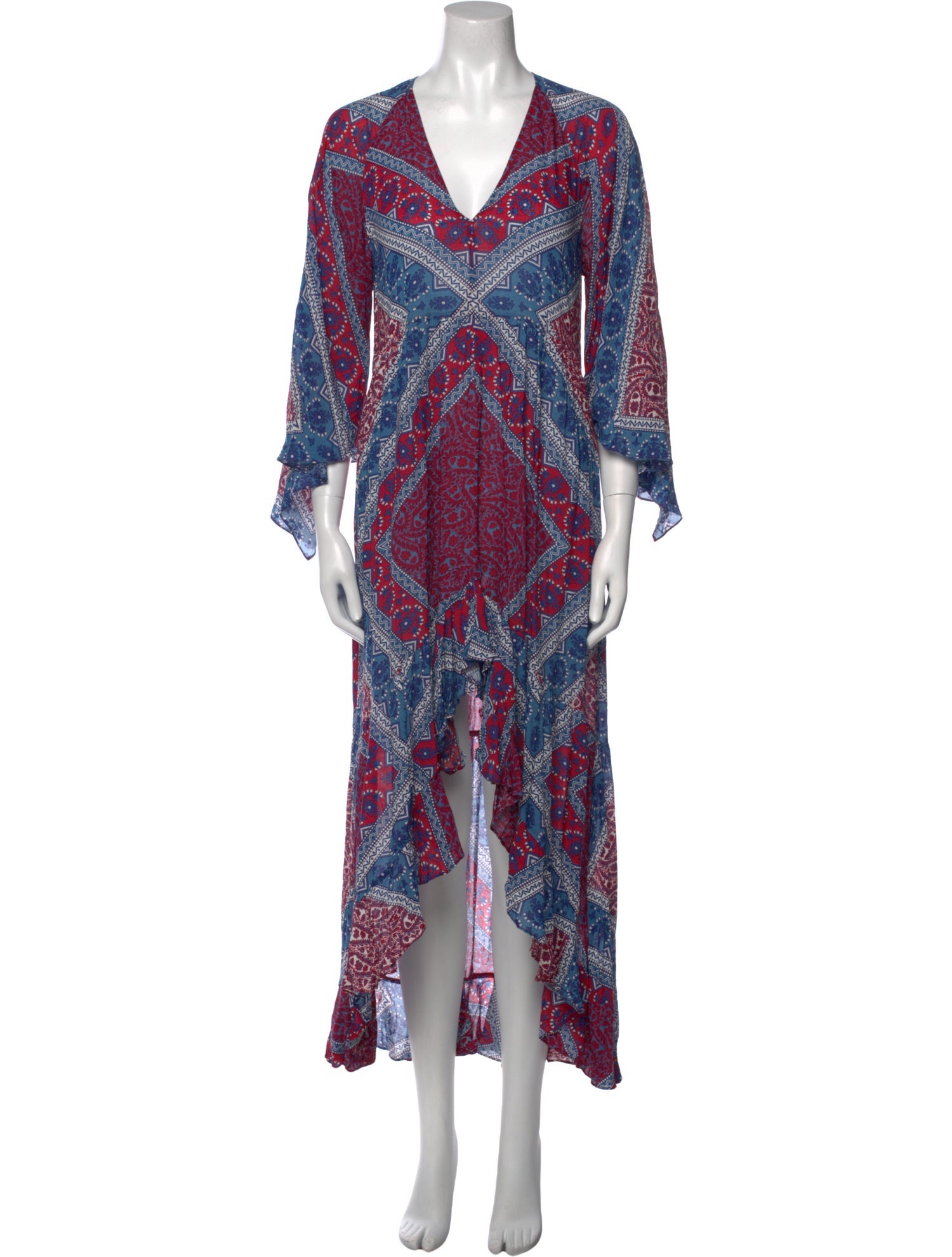 BA&SH Paisley Print Midi Length Dress