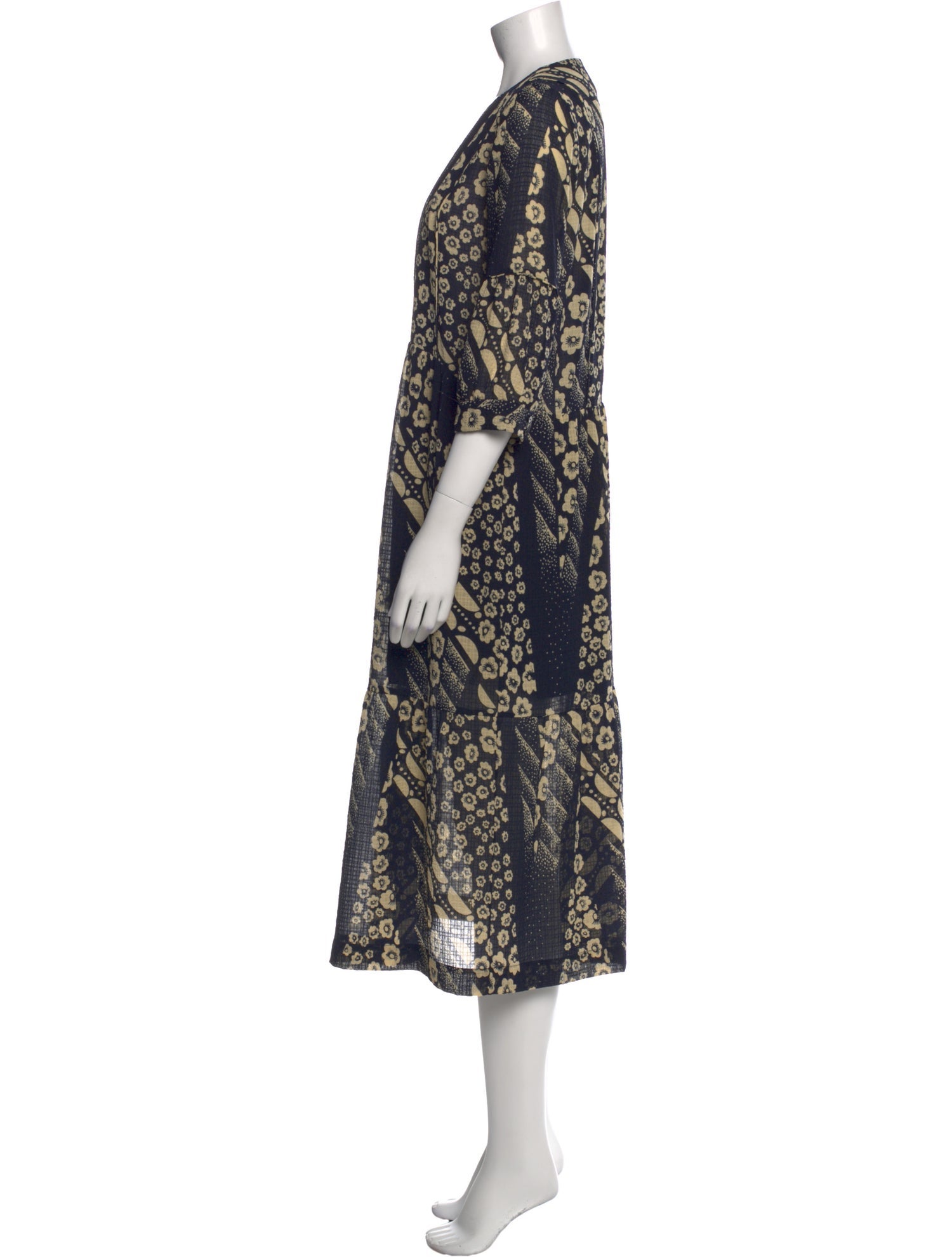 BA&SH Printed Midi Length Dress