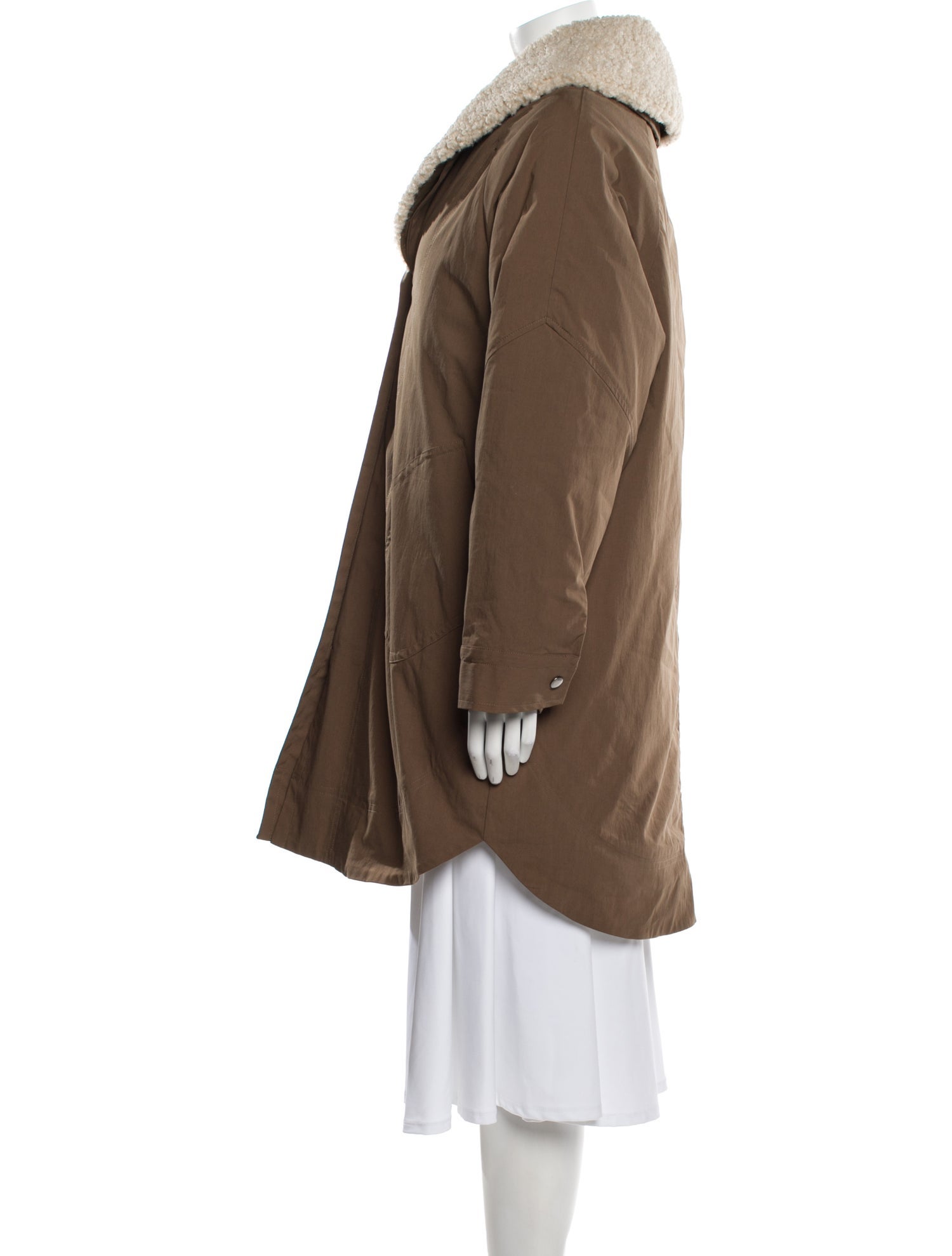 BA&SH Nylon Faux Fur Coat