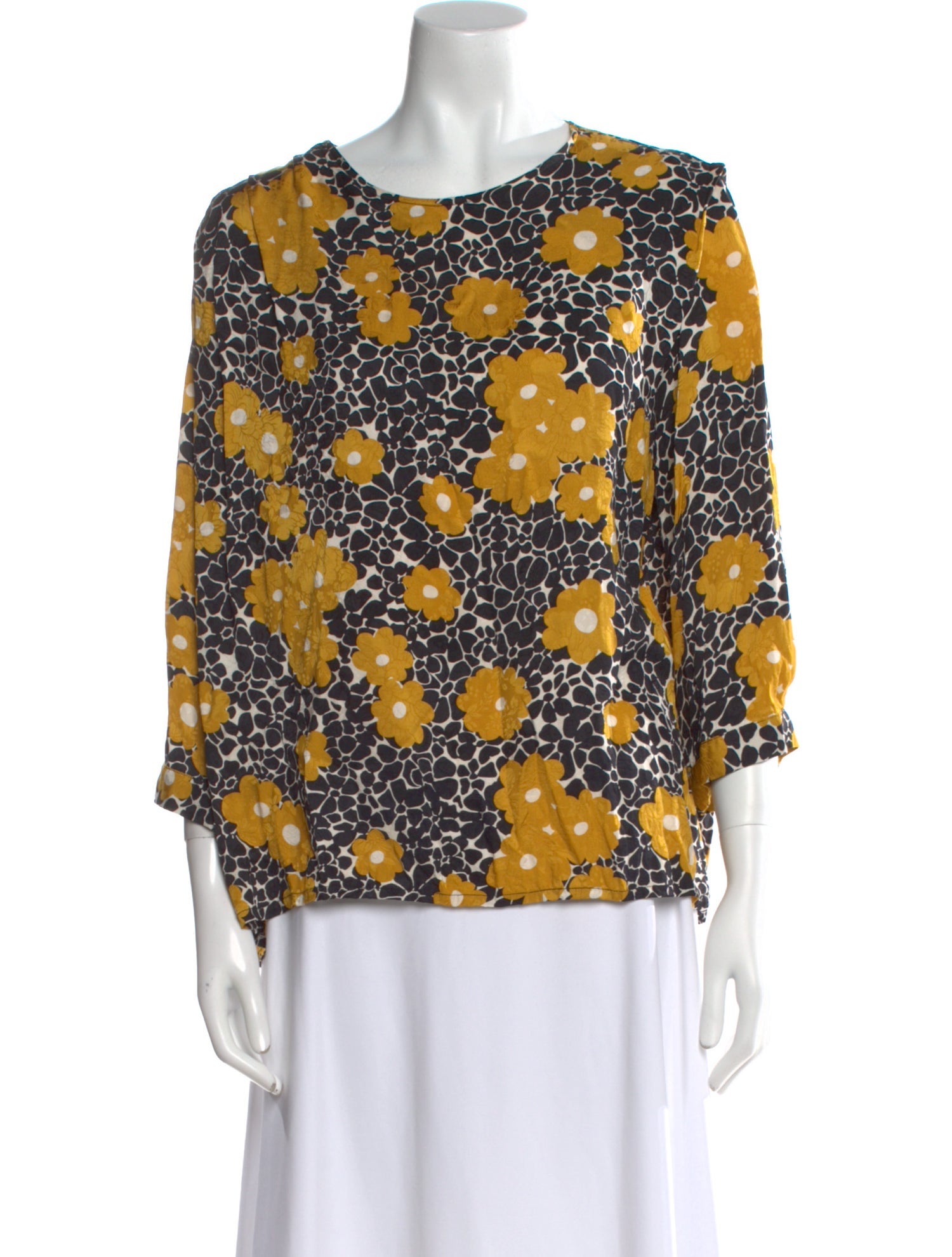 BA&SH Floral Print Scoop Neck Blouse