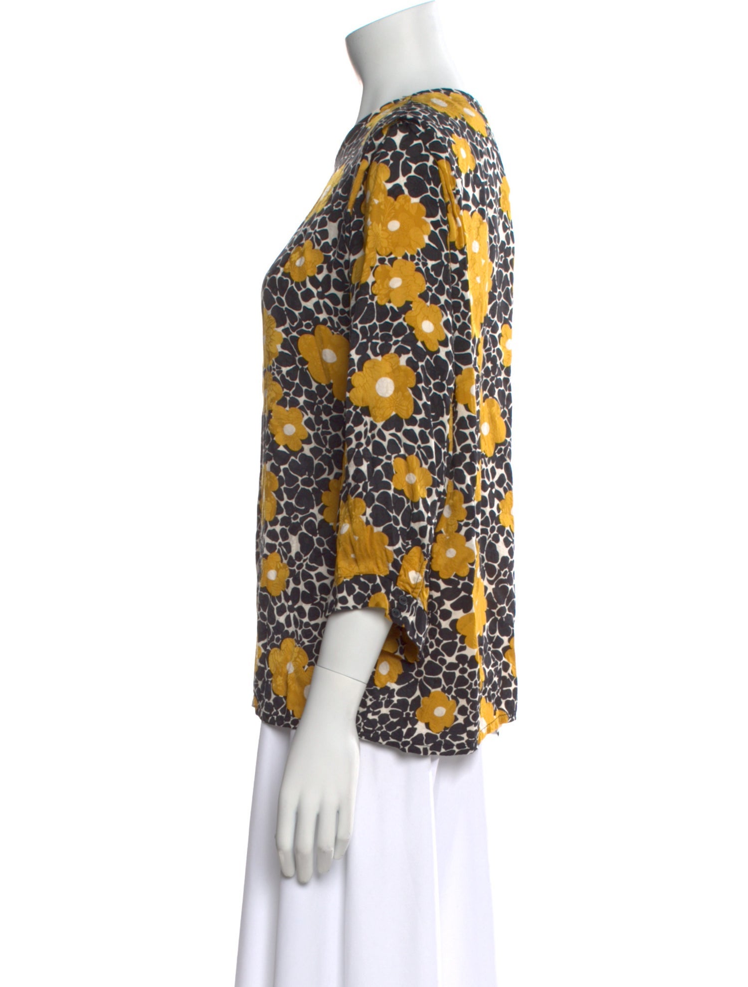 BA&SH Floral Print Scoop Neck Blouse