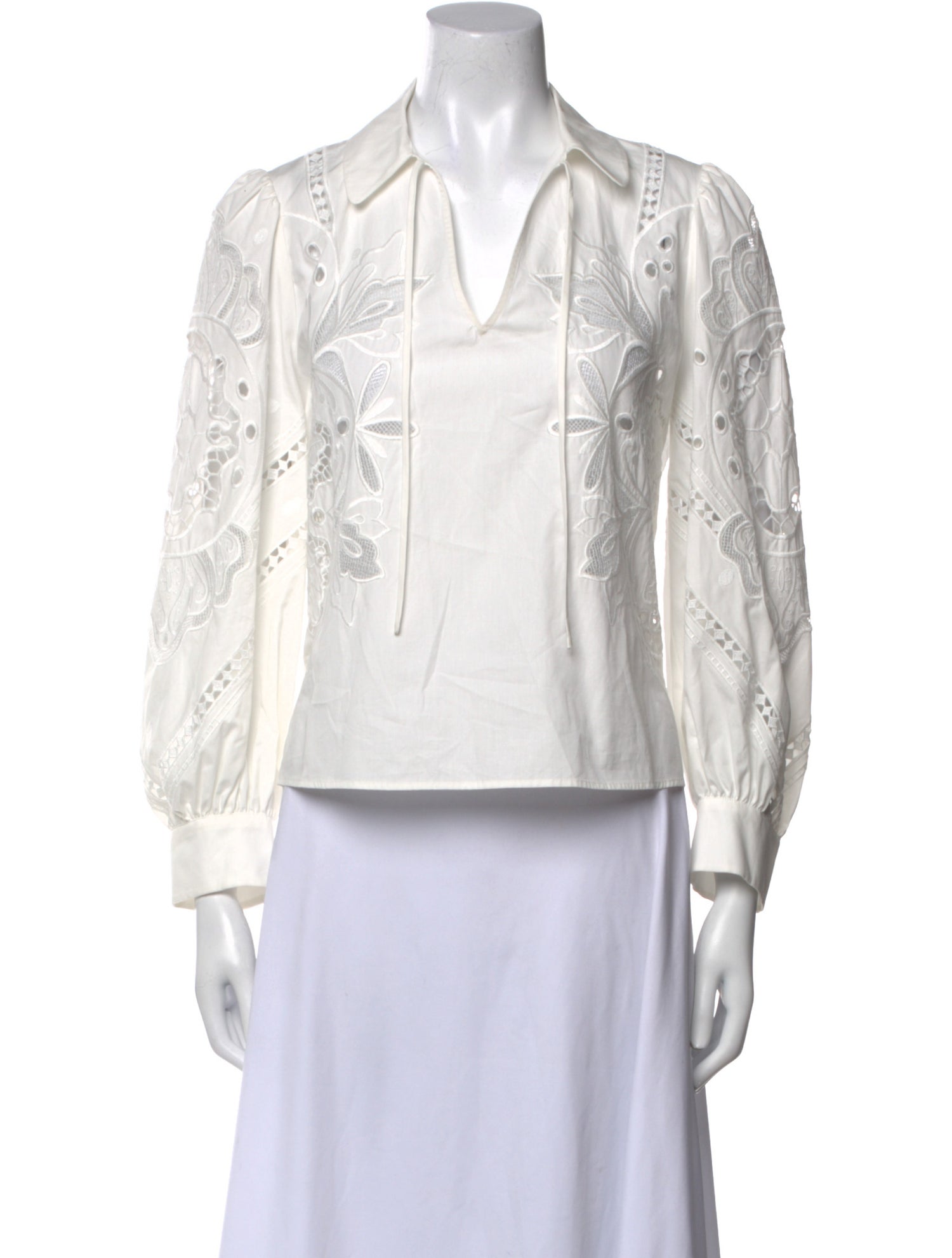 BA&SH V-Neck Long Sleeve Button-Up Top