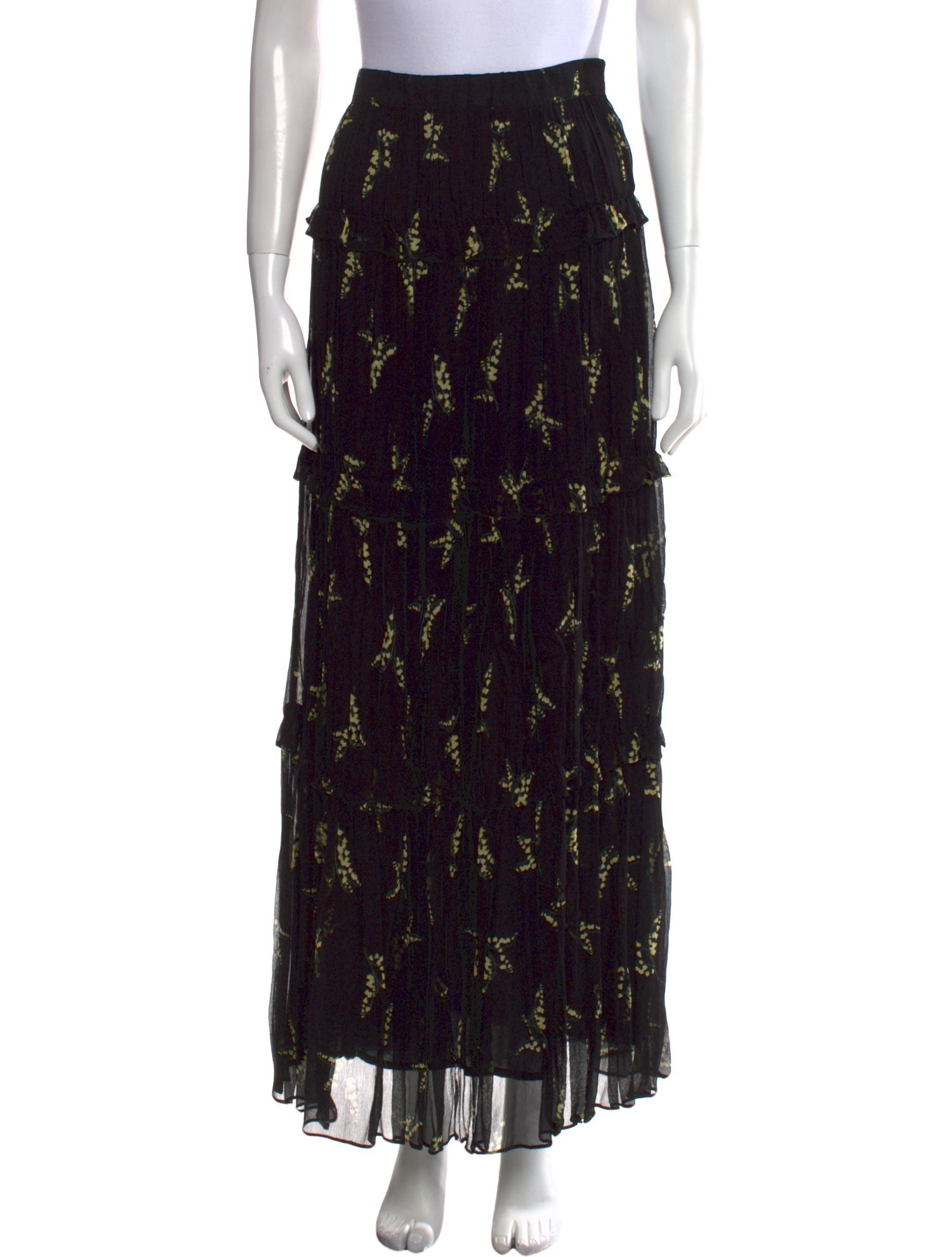 BA&SH Ruffle Embellishment Long Skirt