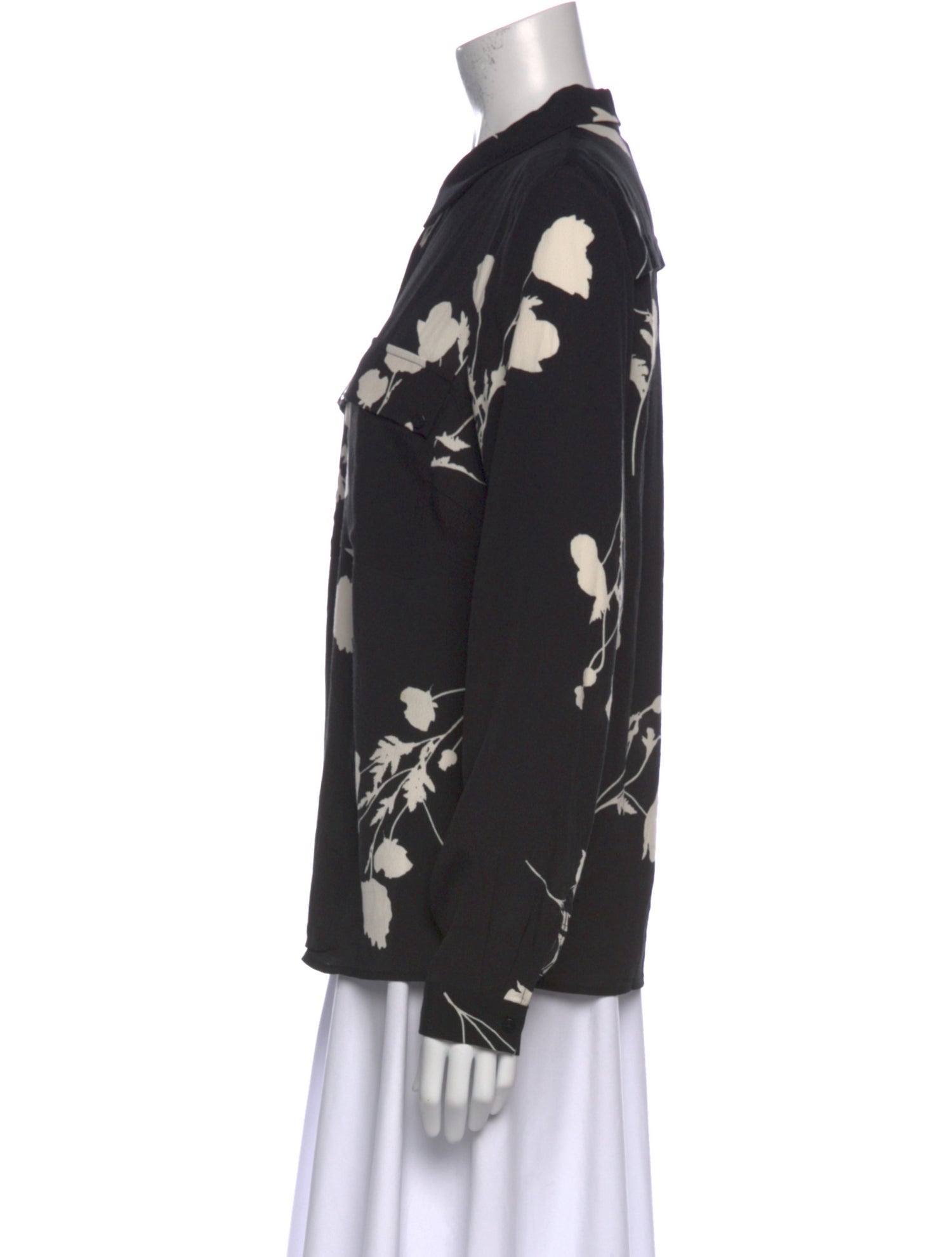 BA&SH Floral Print Long Sleeve Button-Up Top