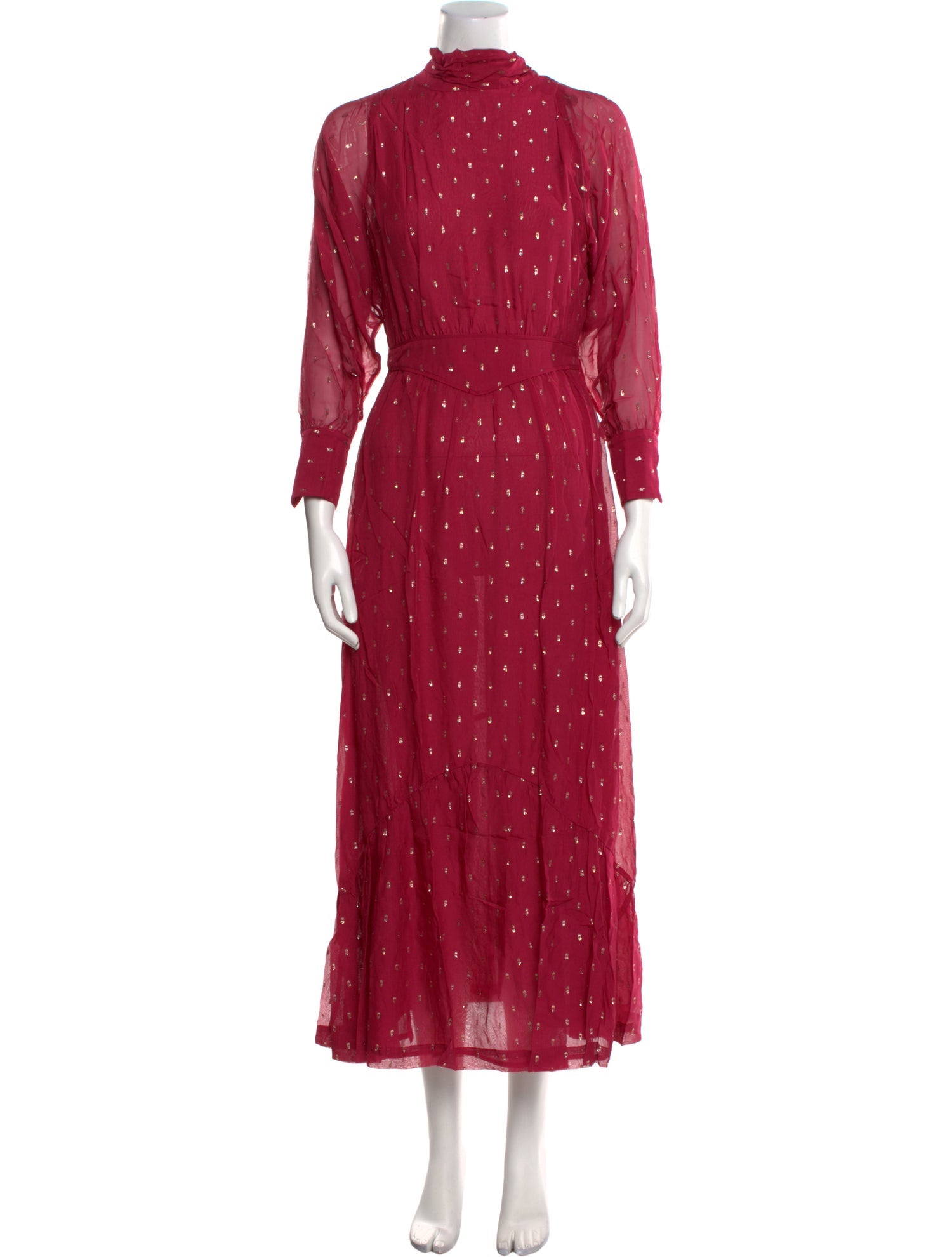 BA&SH Polka Dot Print Long Dress w/ Tags