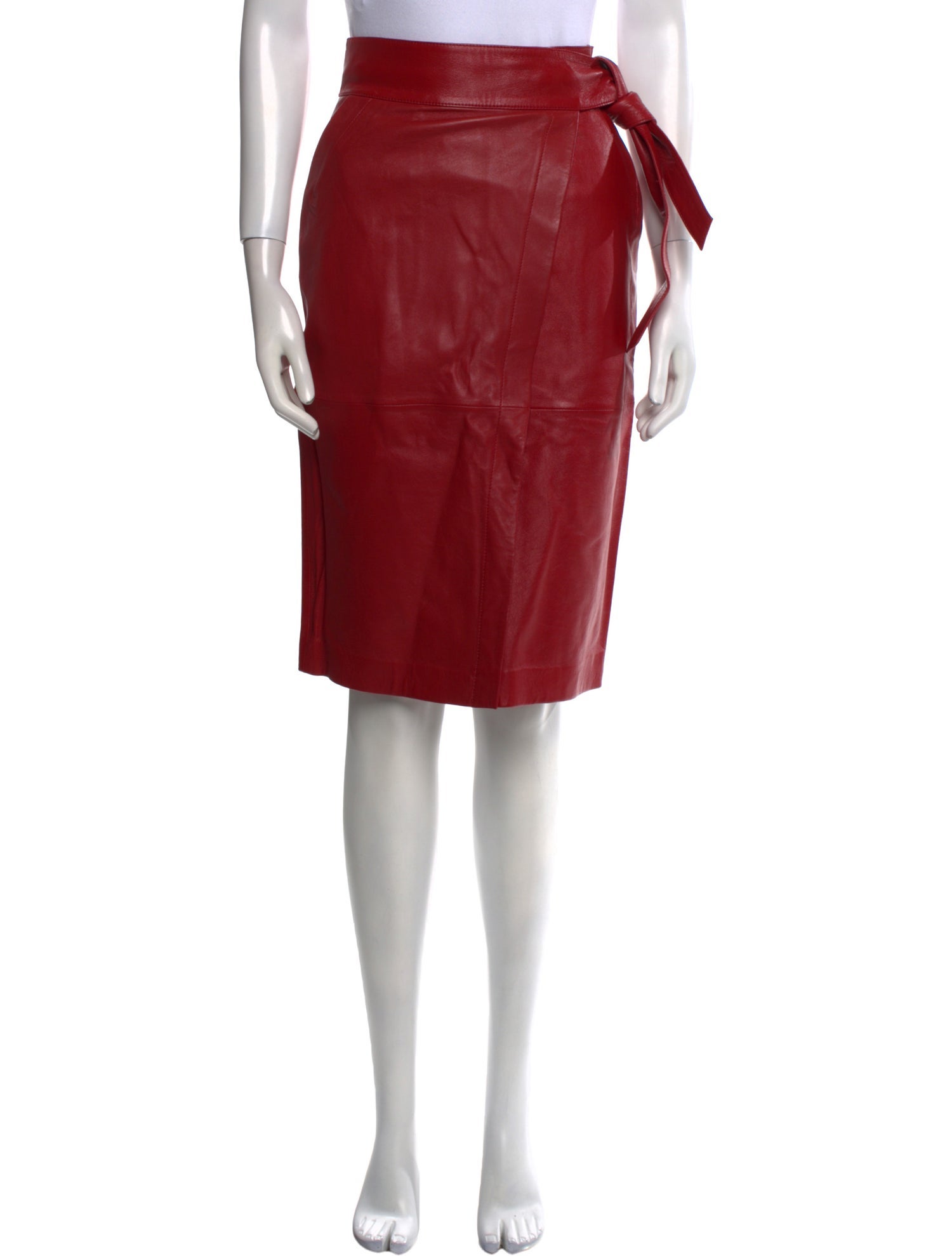 BA&SH Leather Knee-Length Skirt