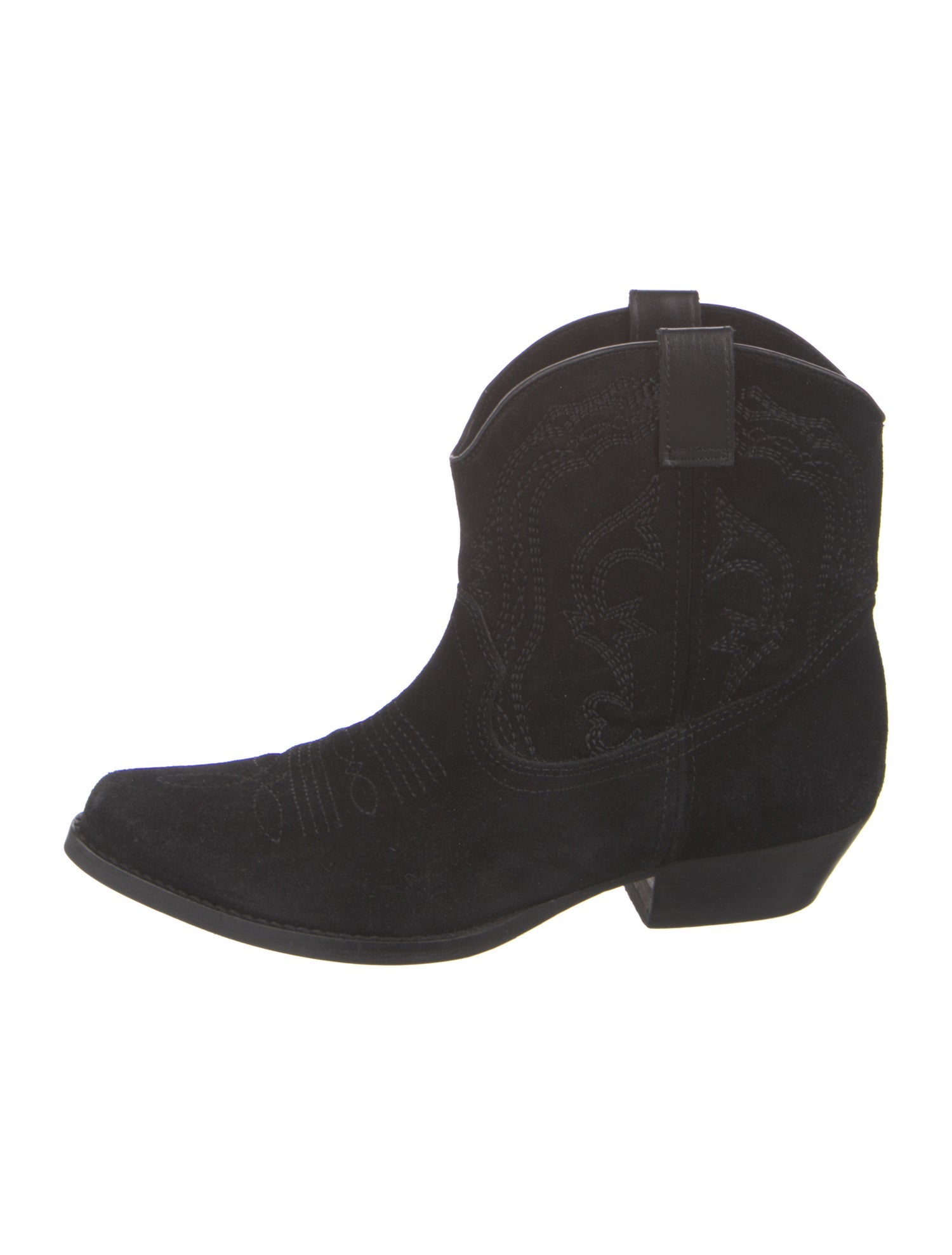 BA&SH Suede Embroidered Accent Western Boots
