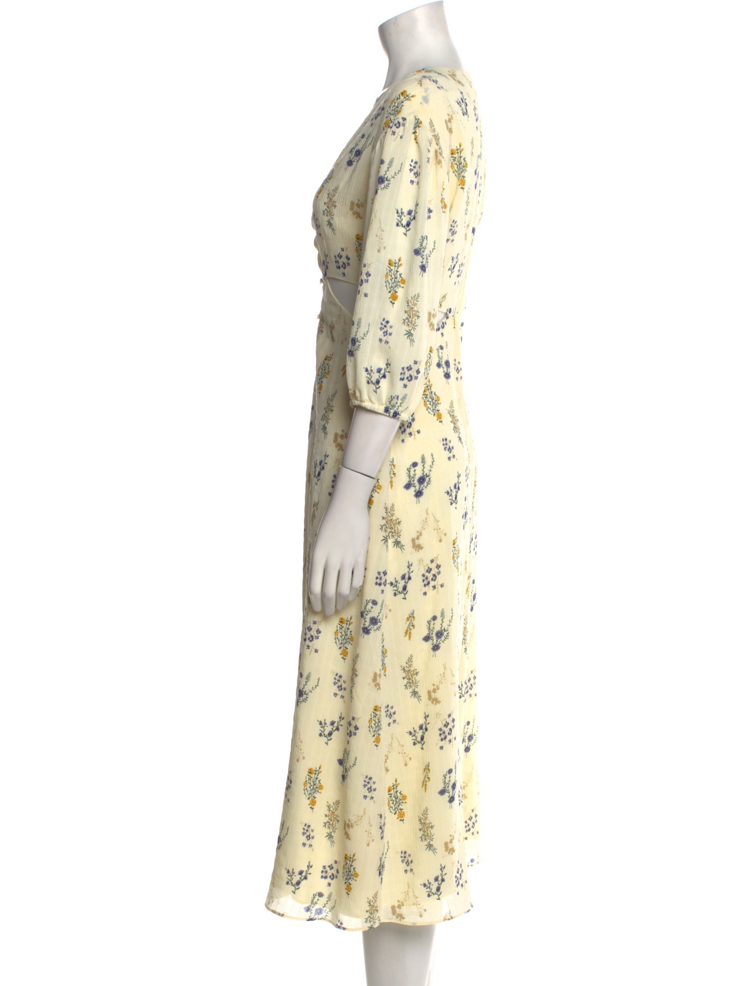 BA&SH Floral Print Midi Length Dress