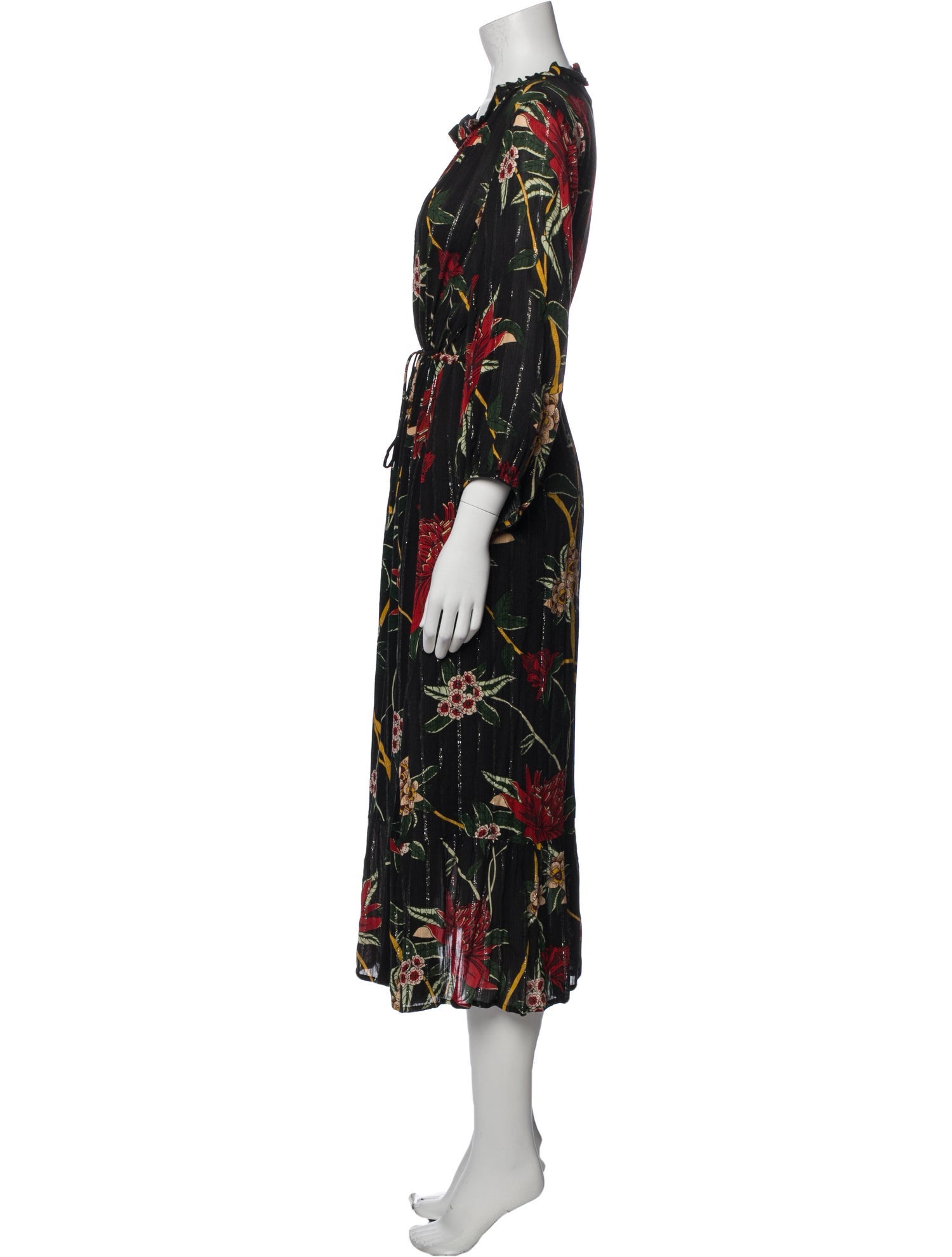 BA&SH Printed Midi Length Dress