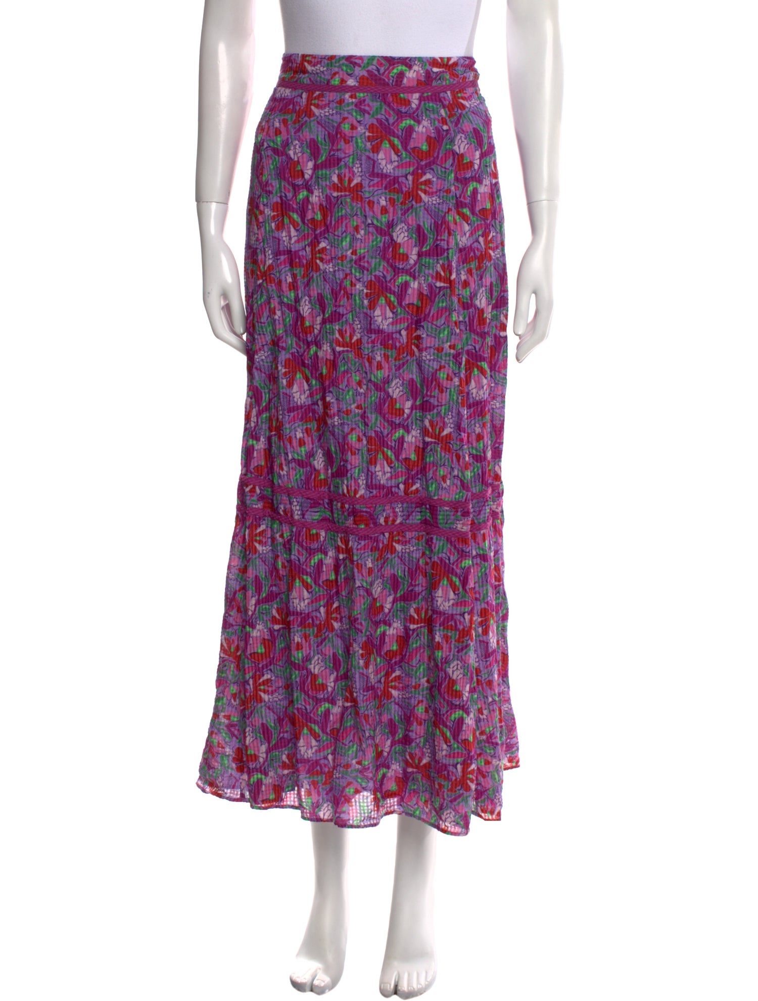 BA&SH Floral Print Midi Length Skirt