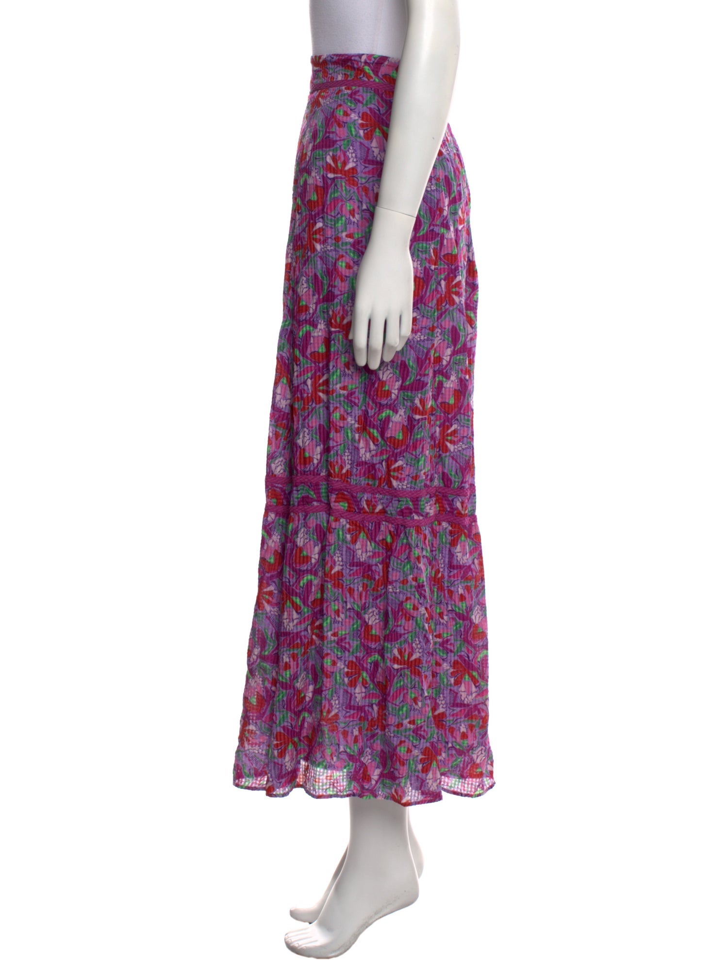 BA&SH Floral Print Midi Length Skirt