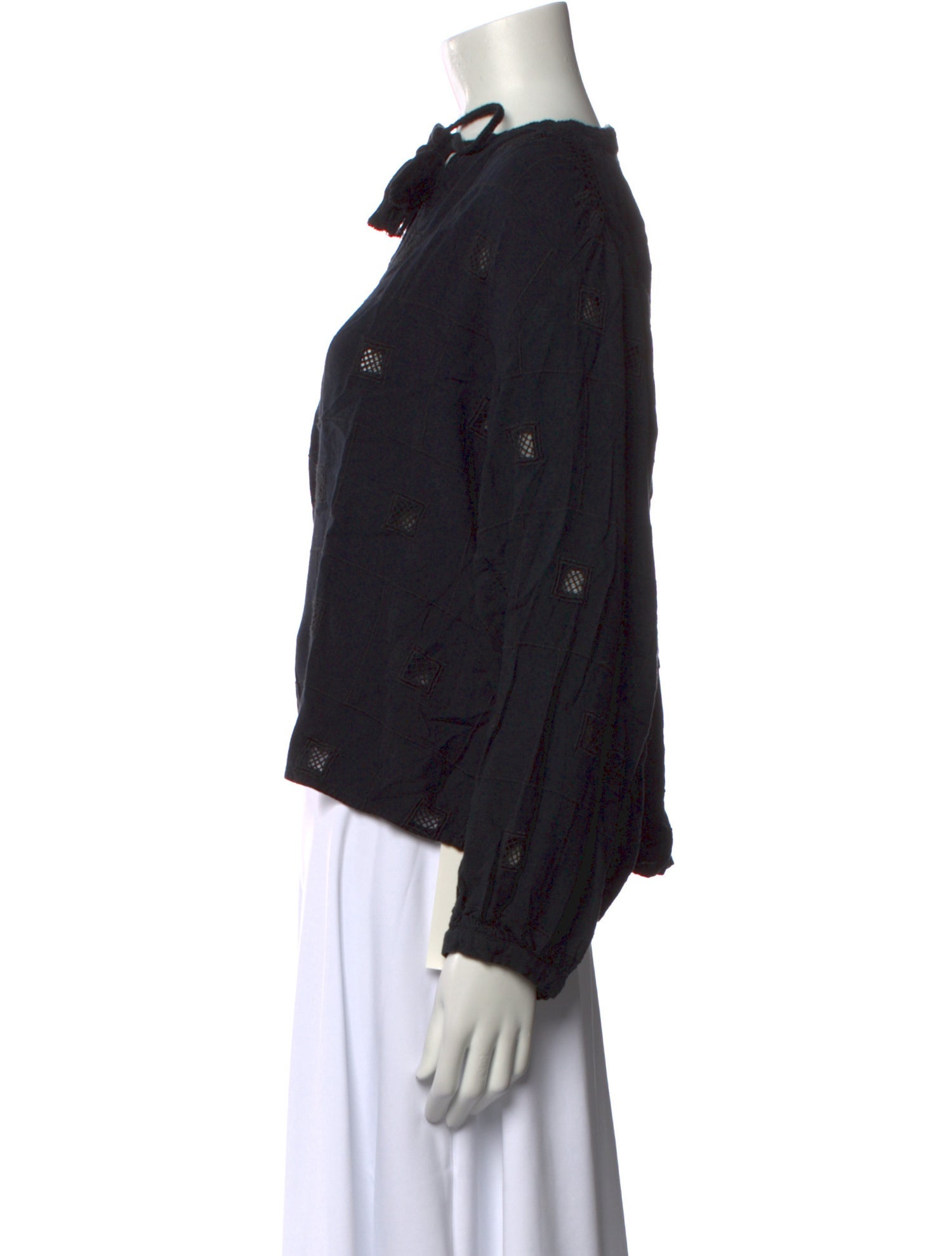 BA&SH Mock Neck Long Sleeve Blouse