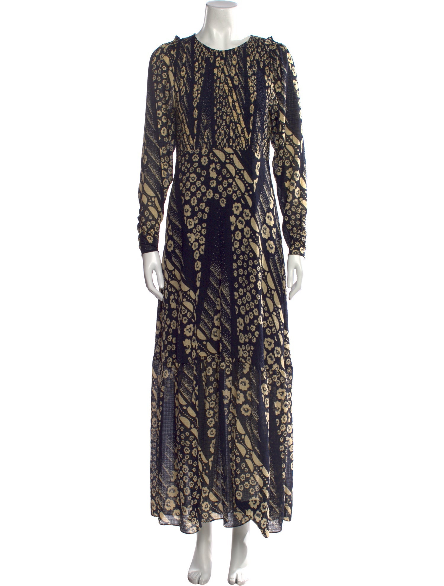 BA&SH Floral Print Long Dress