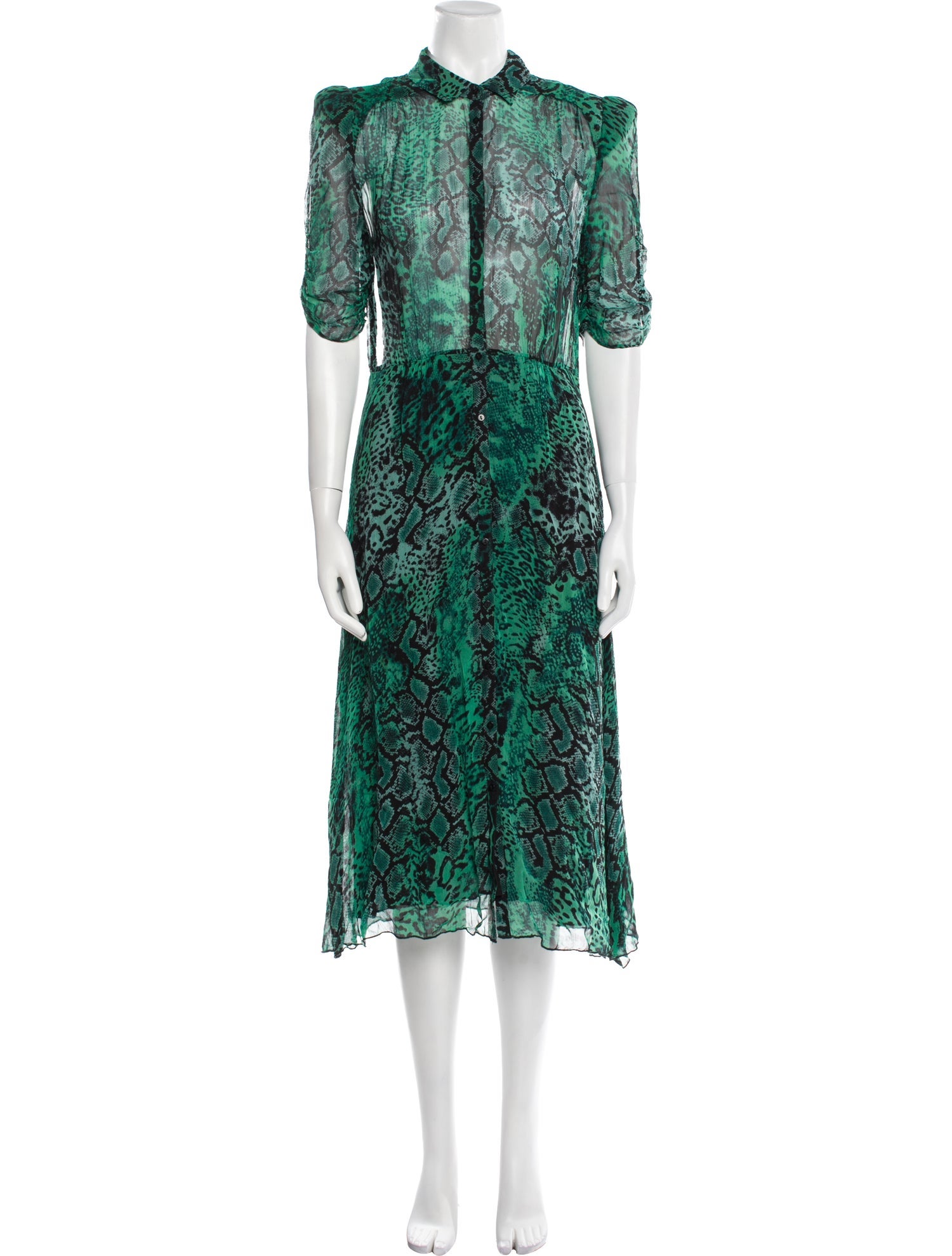 BA&SH Animal Print Midi Length Dress