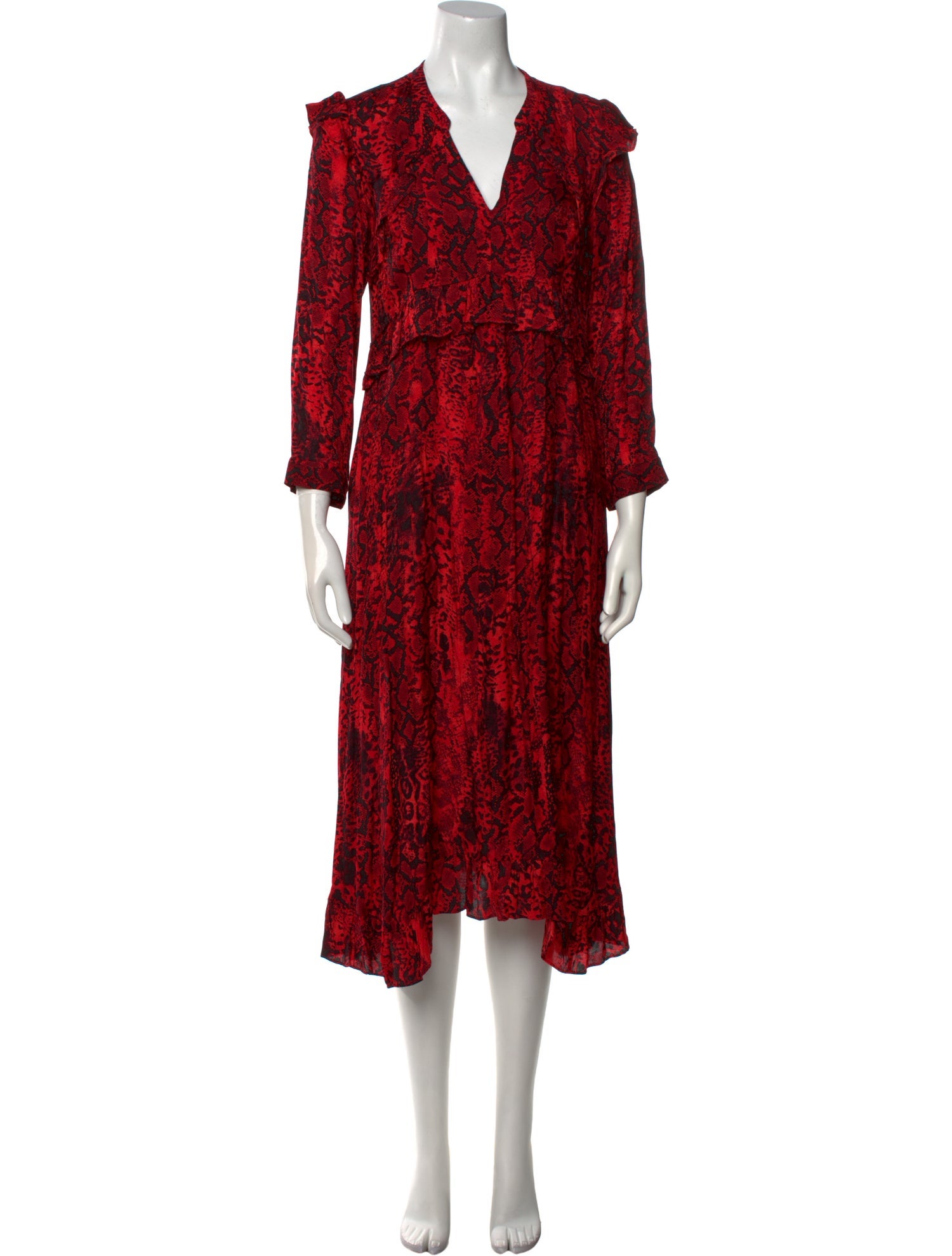 BA&SH Floral Print Midi Length Dress