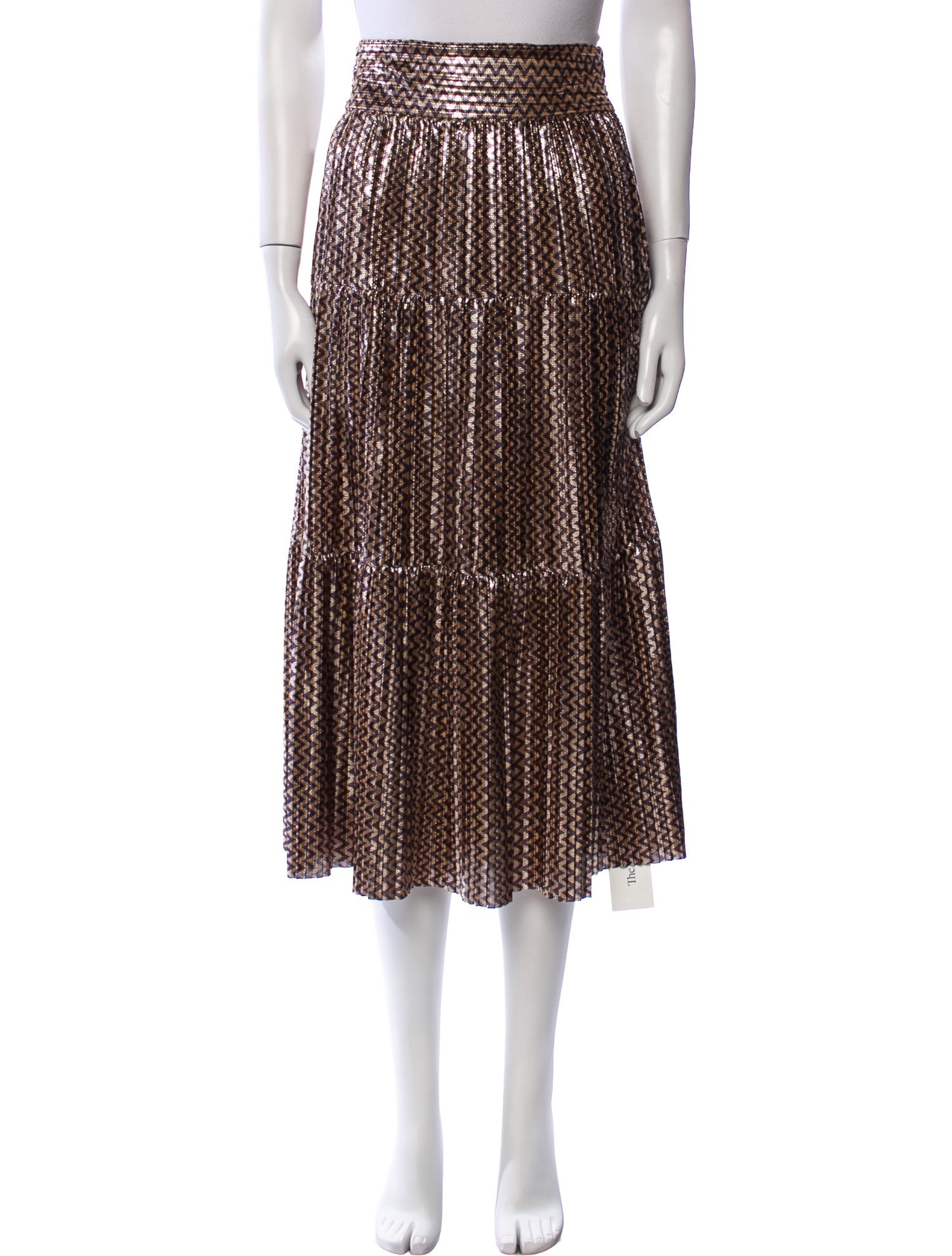 BA&SH Pleated Accents Midi Length Skirt