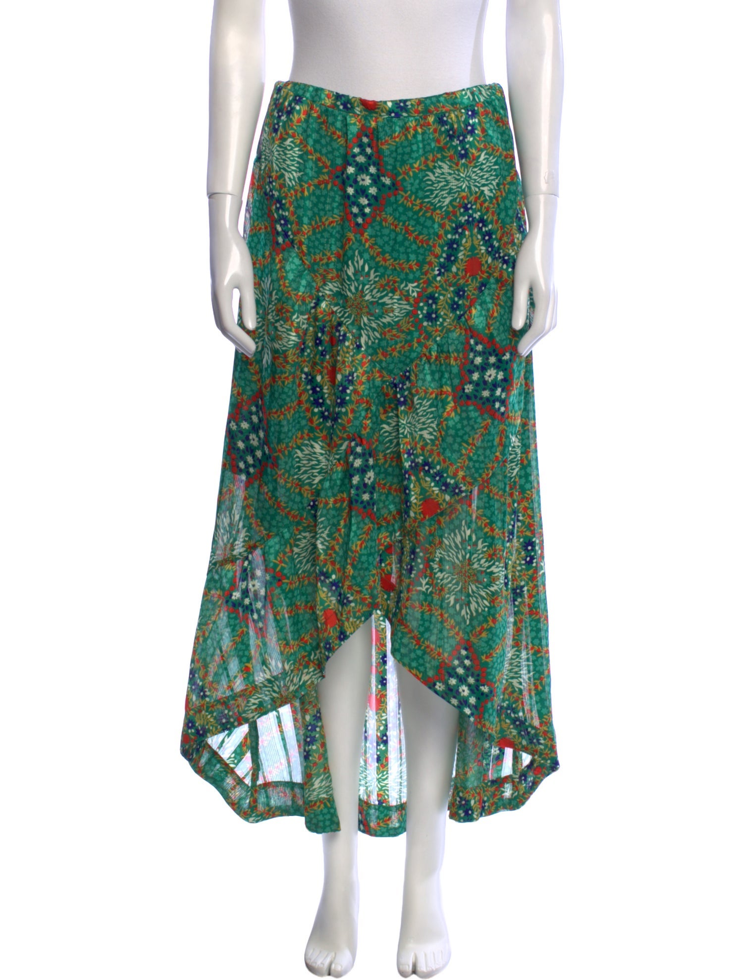 BA&SH Floral Print Long Skirt