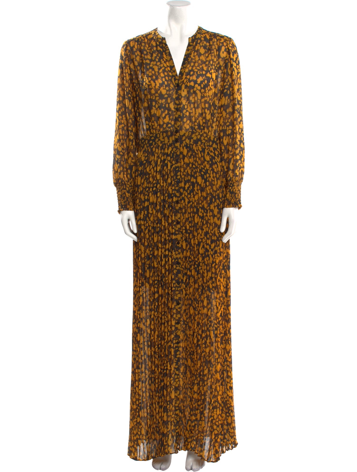 BA&SH Animal Print Long Dress