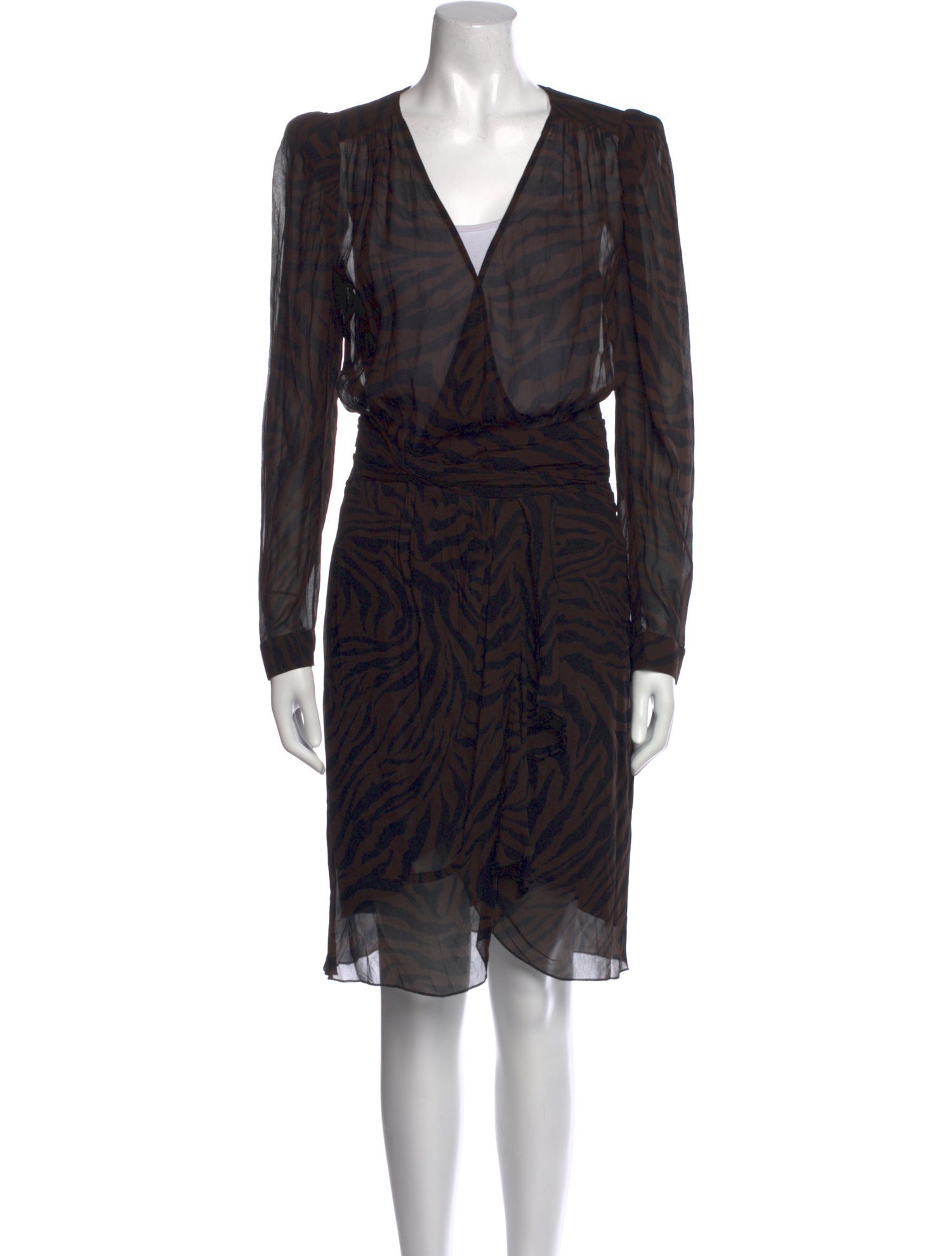 BA&SH Animal Print Knee-Length Dress