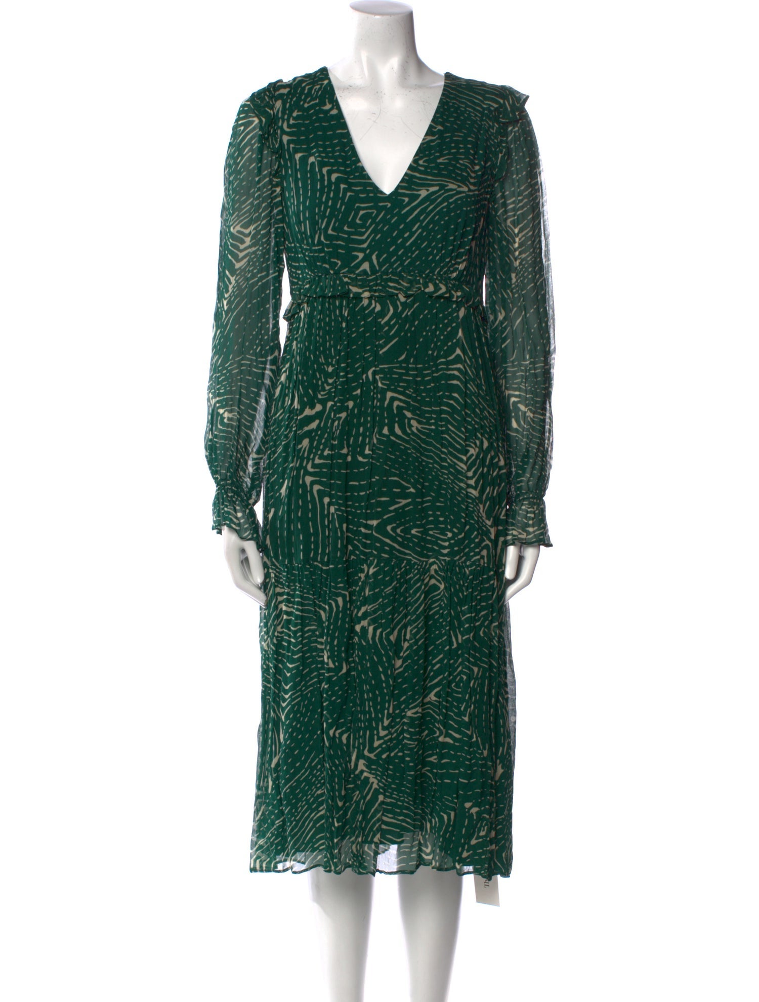 BA&SH Printed Midi Length Dress