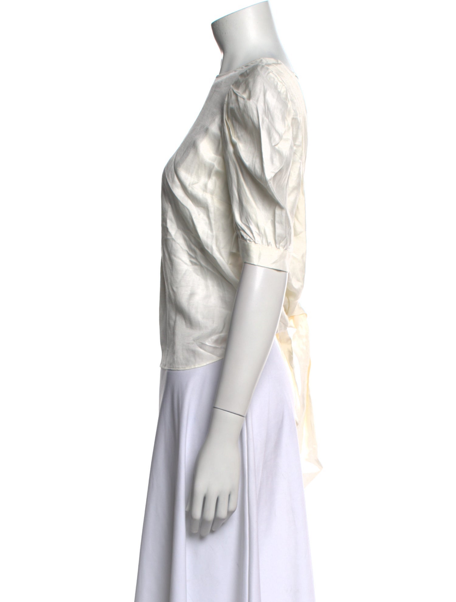 BA&SH Off-The-Shoulder Short Sleeve Crop Top