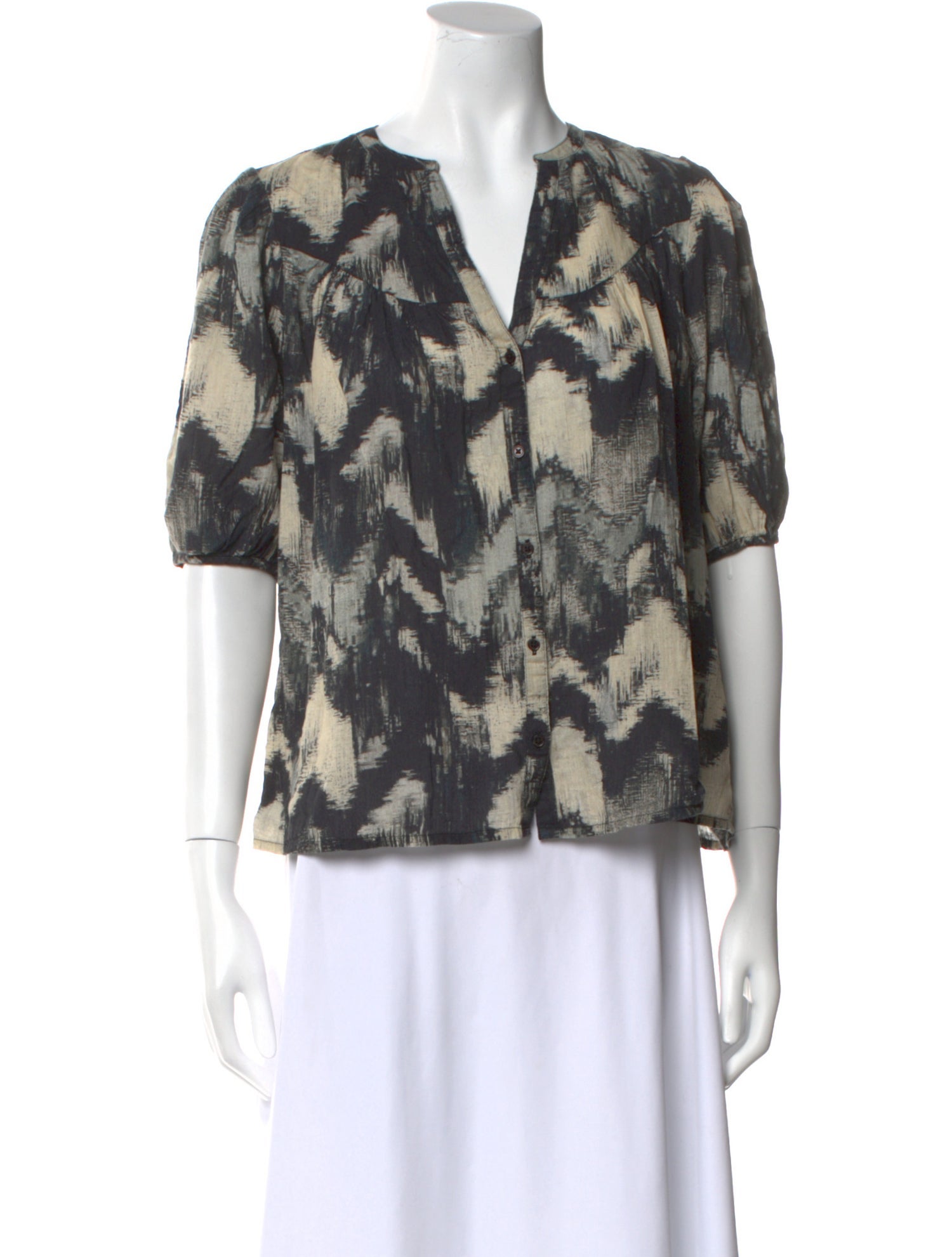 BA&SH Printed V-Neck Blouse