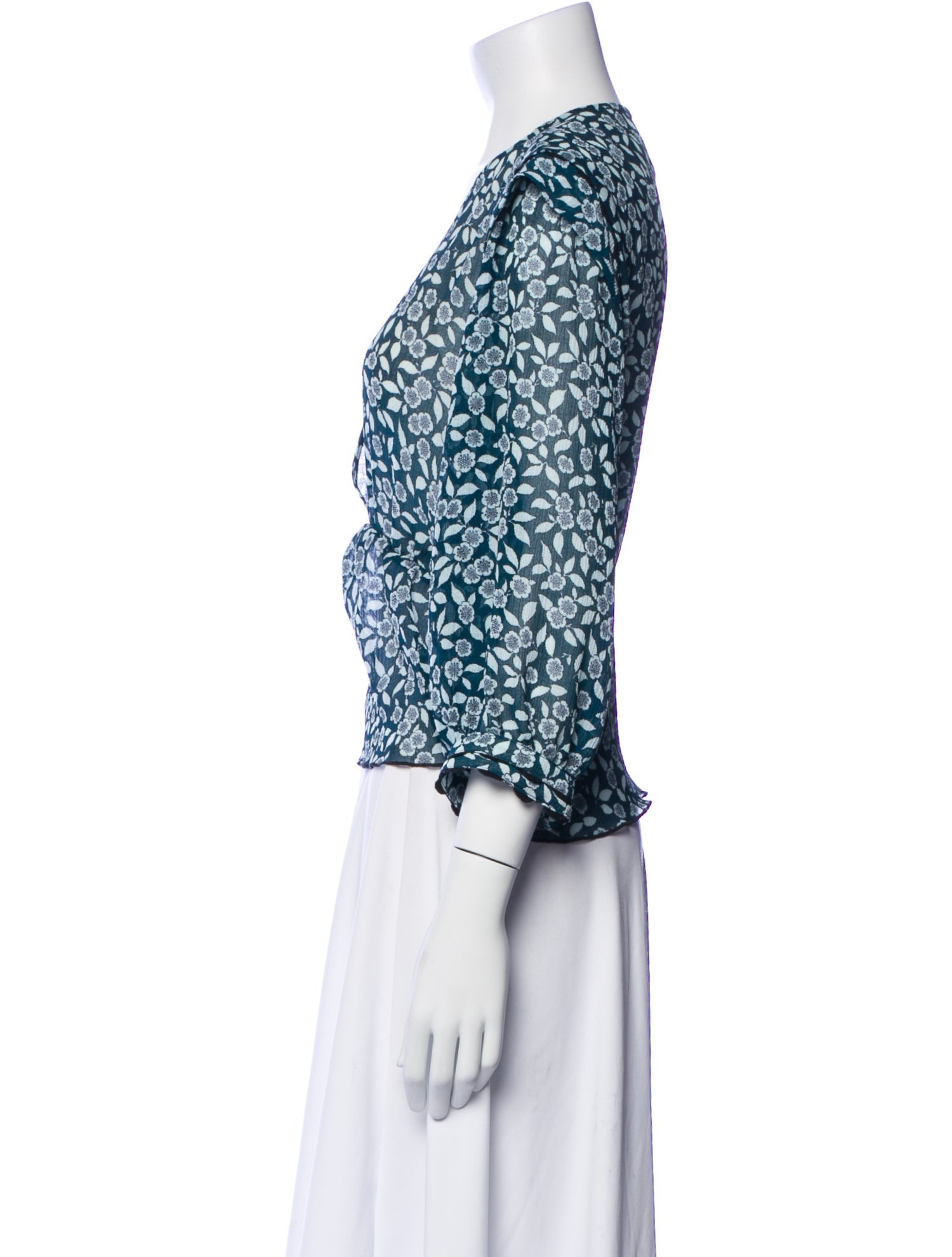 BA&SH Floral Print V-Neck Blouse