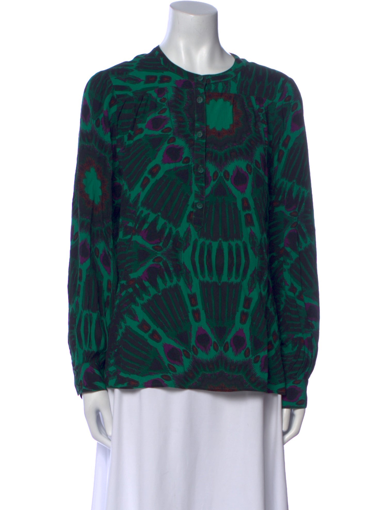 BA&SH Printed Crew Neck Blouse