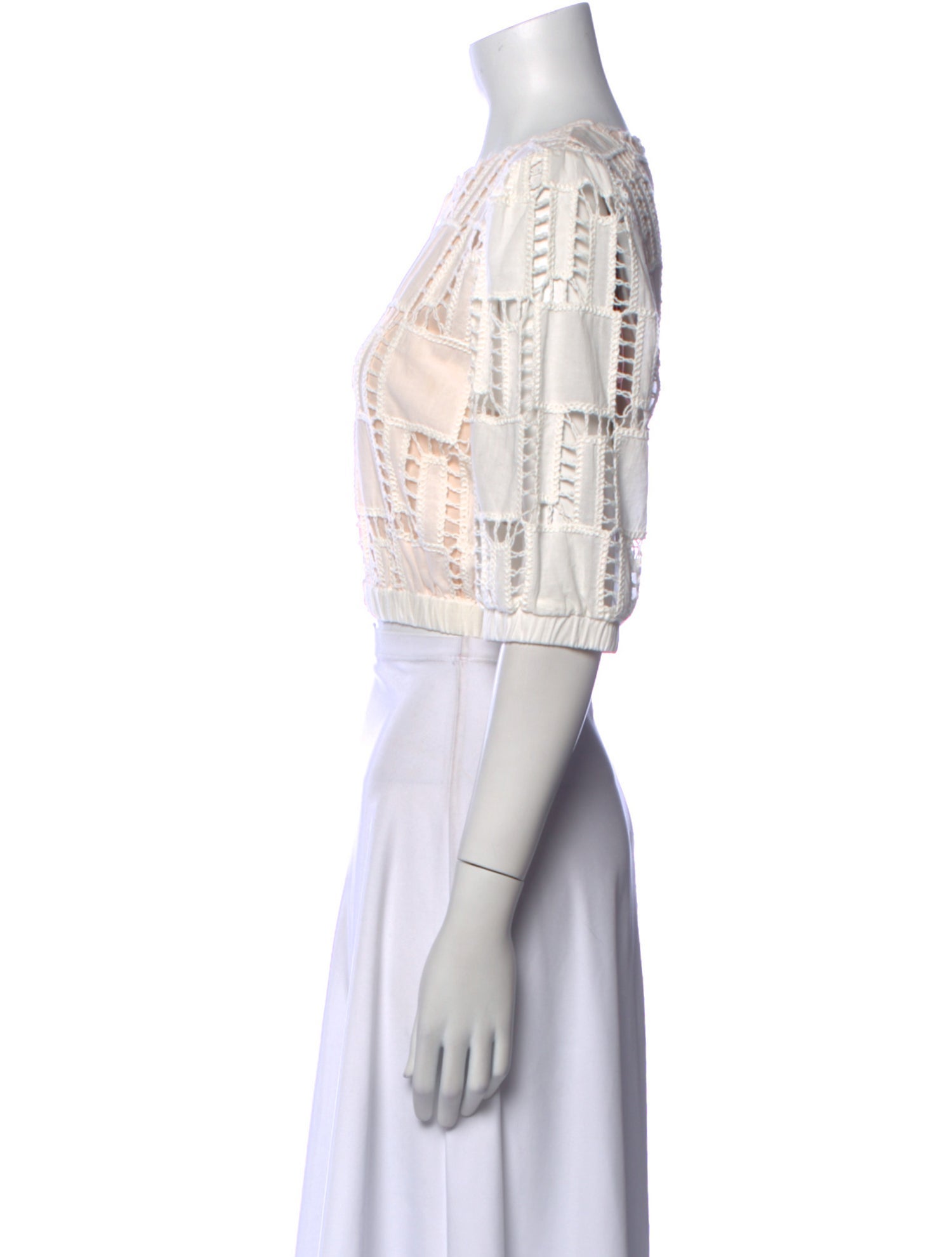 BA&SH Printed Crew Neck Crop Top