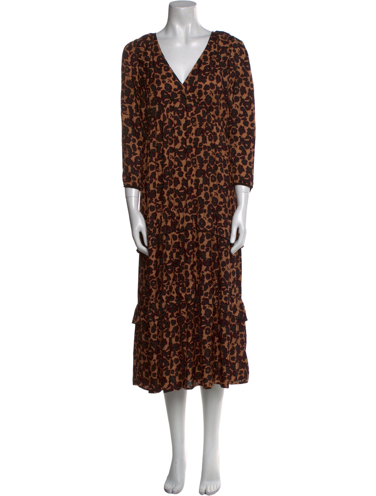 BA&SH Printed Midi Length Dress