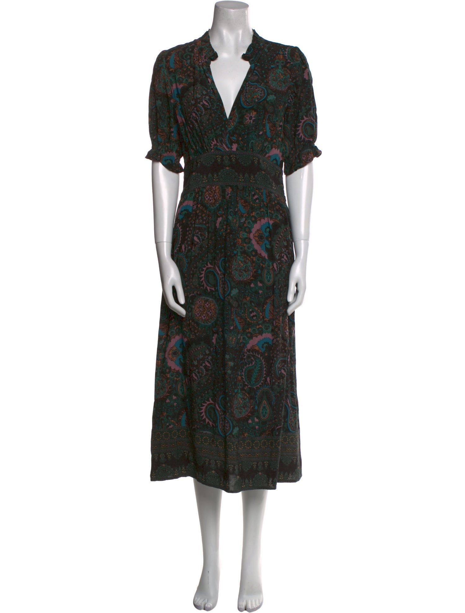 BA&SH Floral Print Midi Length Dress