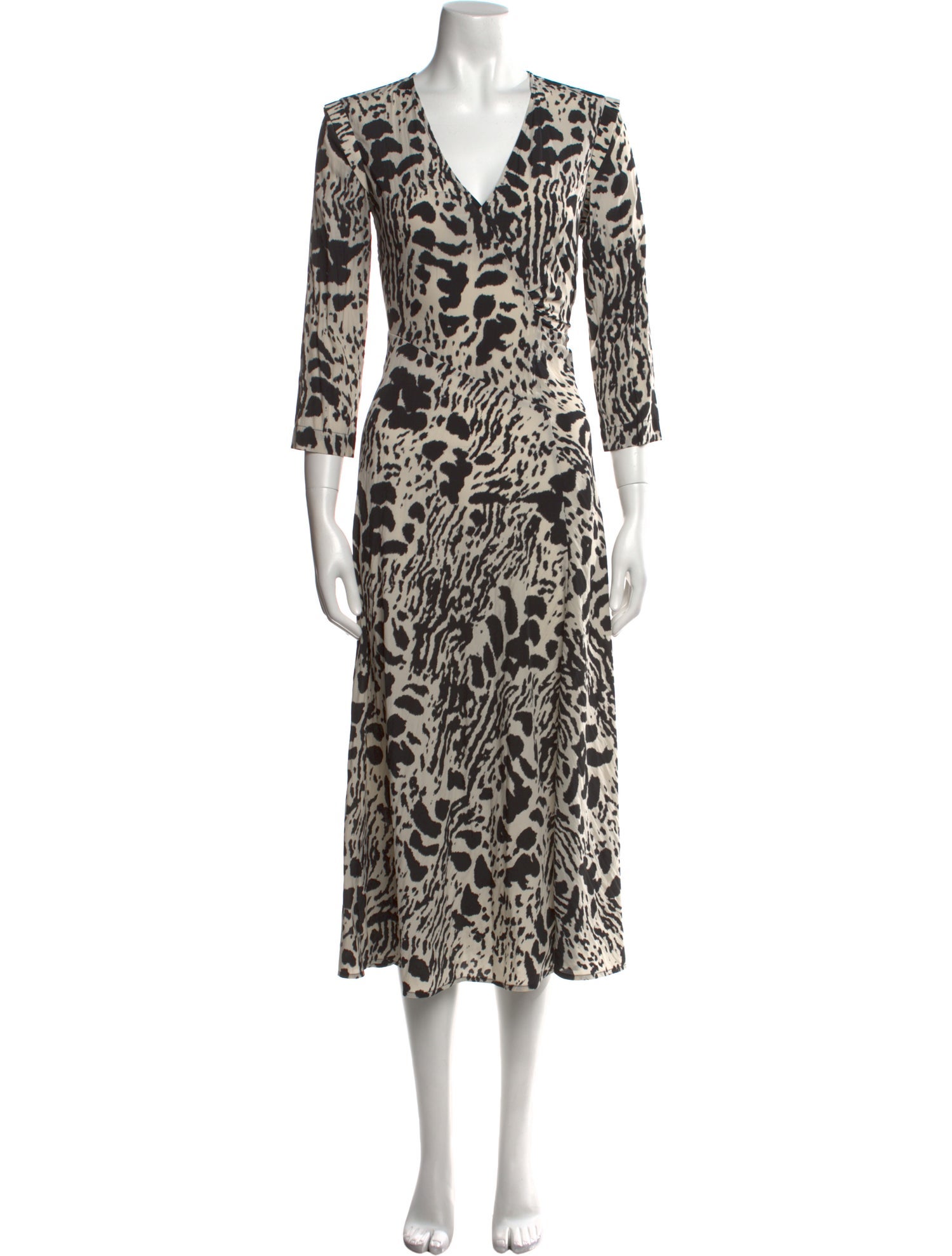 BA&SH Animal Print Long Dress