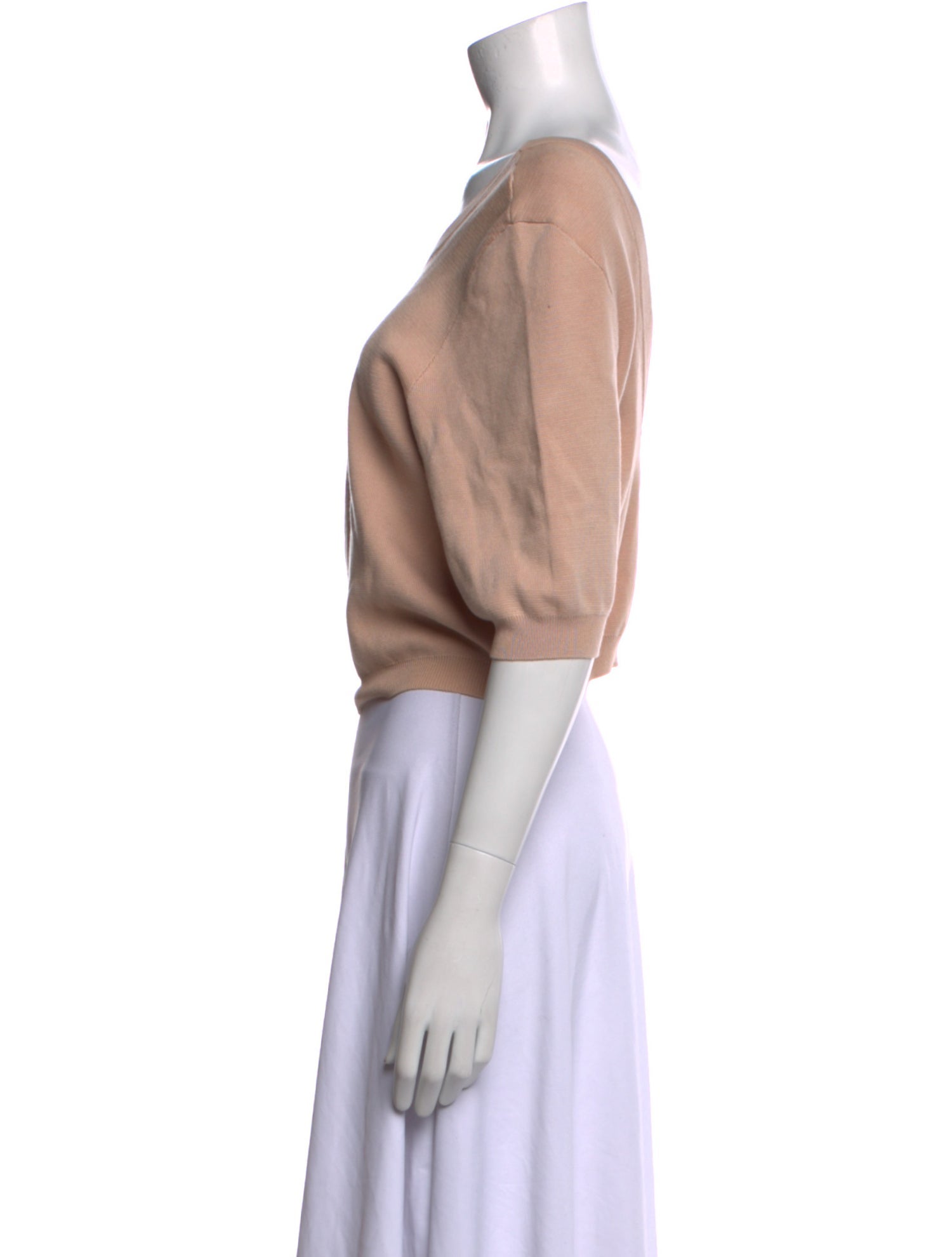 BA&SH Scoop Neck Three-Quarter Sleeve Crop Top