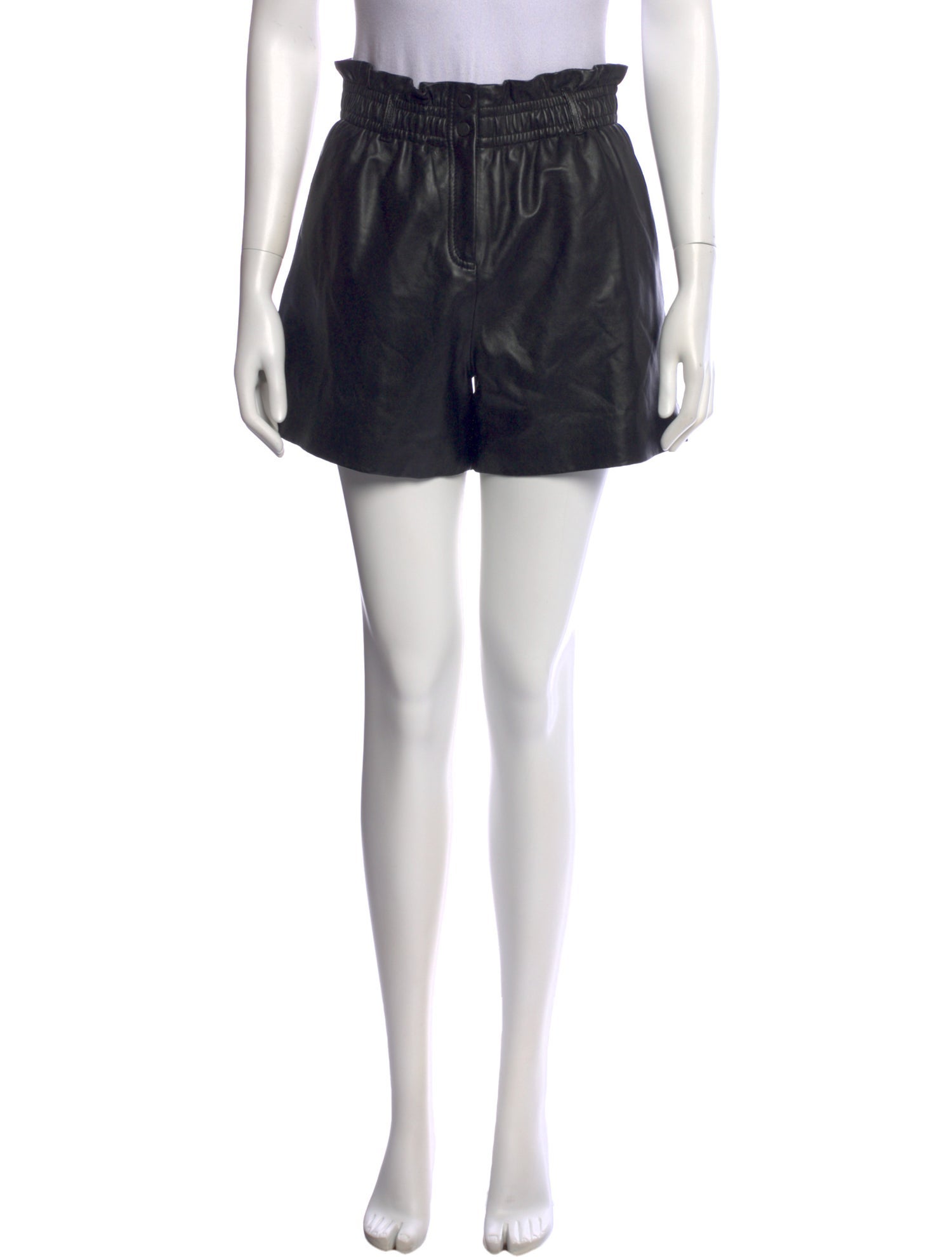 BA&SH Lamb Leather Mini Shorts