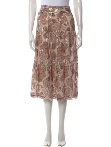 Pre-owned Ba&sh Paisley Print Midi Length Skirt