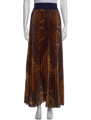 Pre-owned Ba&sh Printed Long Skirt In Brown