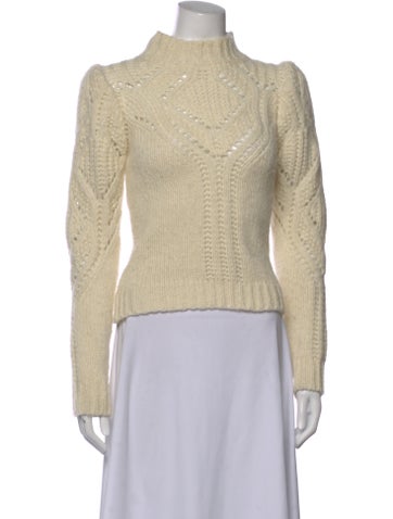 Pre-owned Ba&sh Patterned Mock Neck Sweater In Neutral