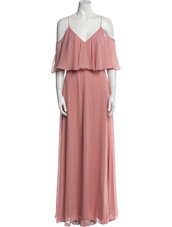 Jenny Packham V-Neck Long Dress
