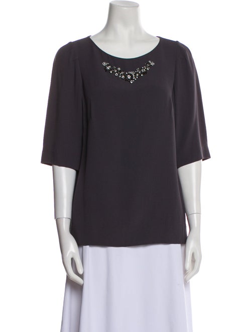 Jenny Packham Scoop Neck Three-Quarter Sleeve T-Shirt