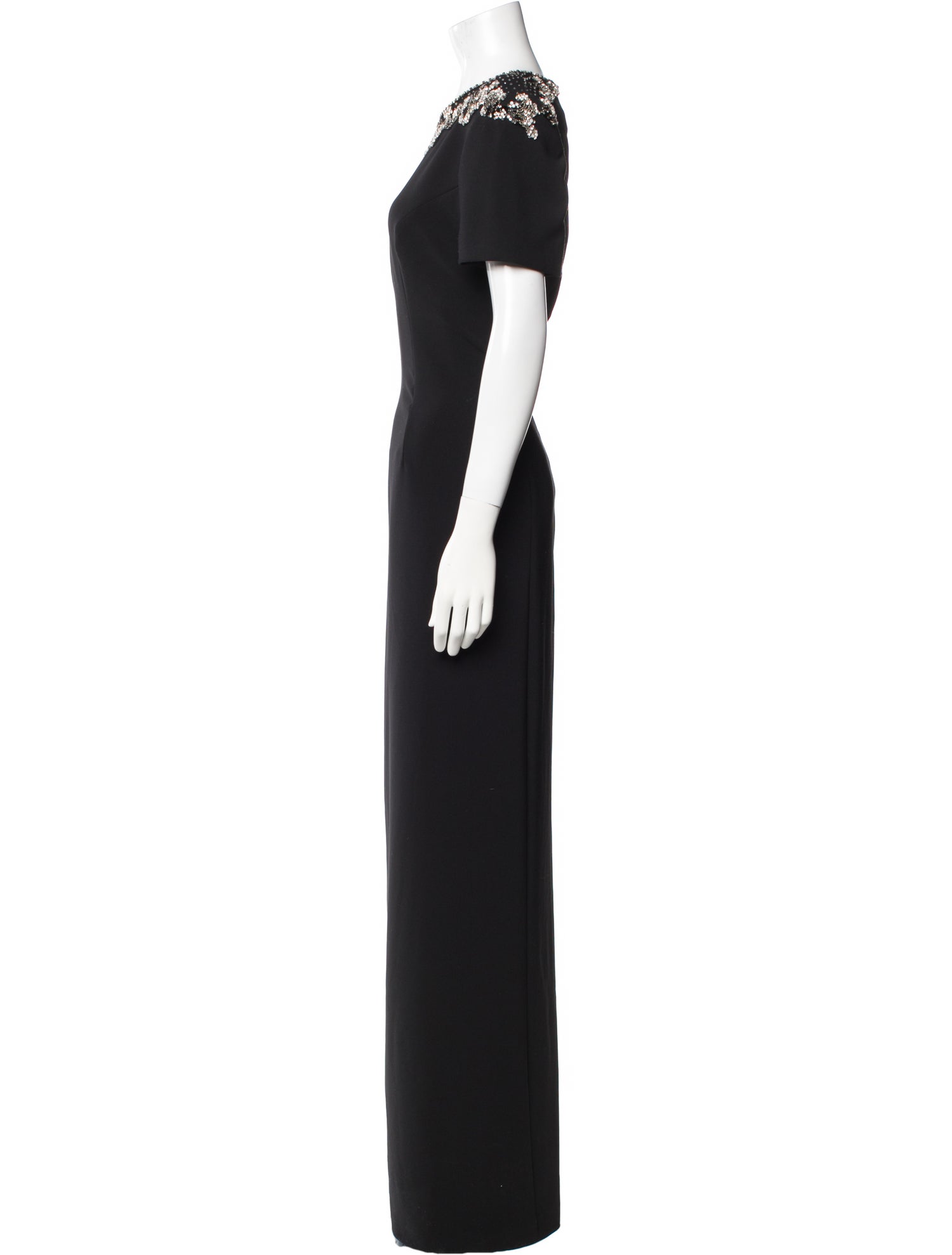 Jenny Packham Crew Neck Long Dress